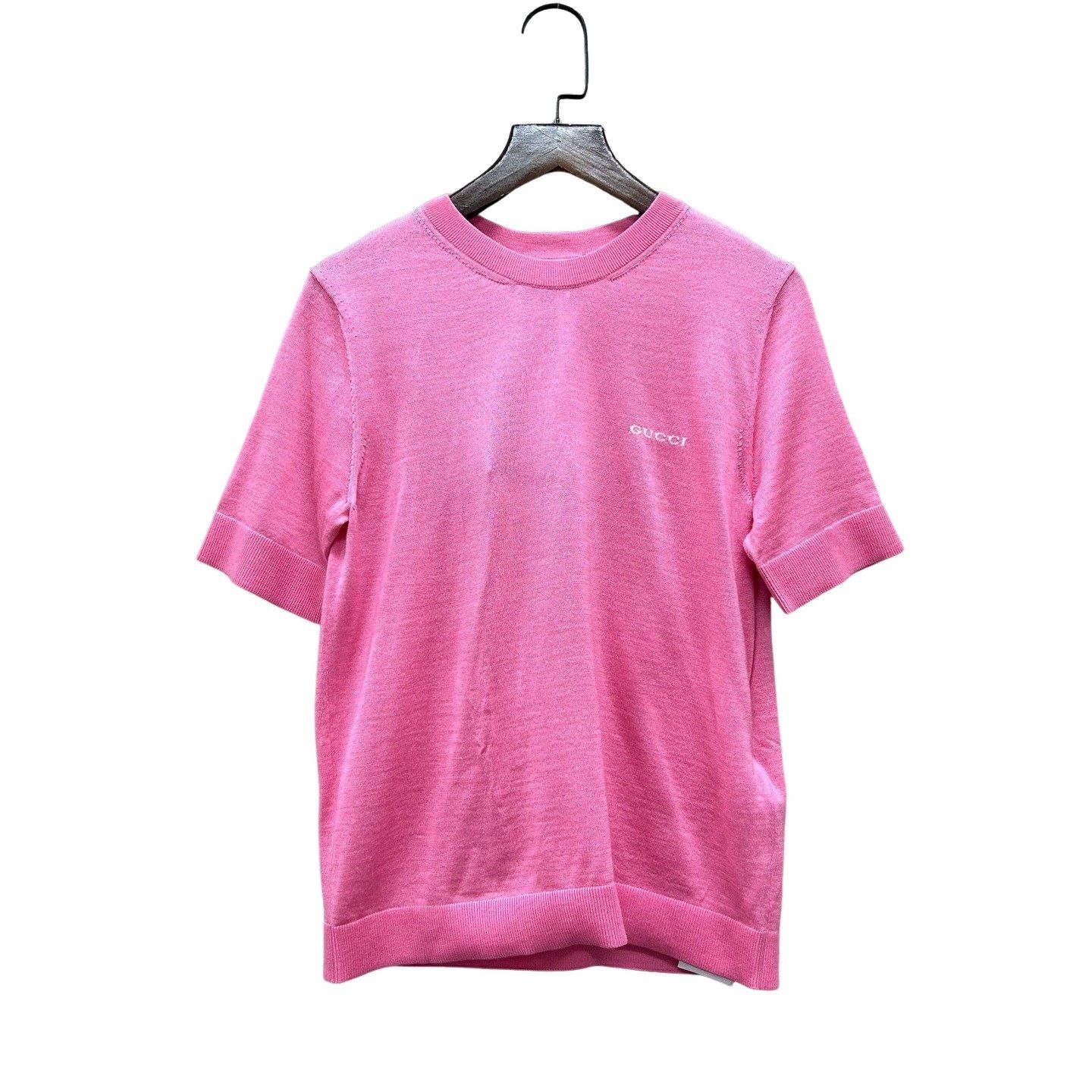 Gucci Gucci Pink Cashmere Silk Short Sleeve Knit Size S Size S / US 4 / IT 40 - 1 Thumbnail