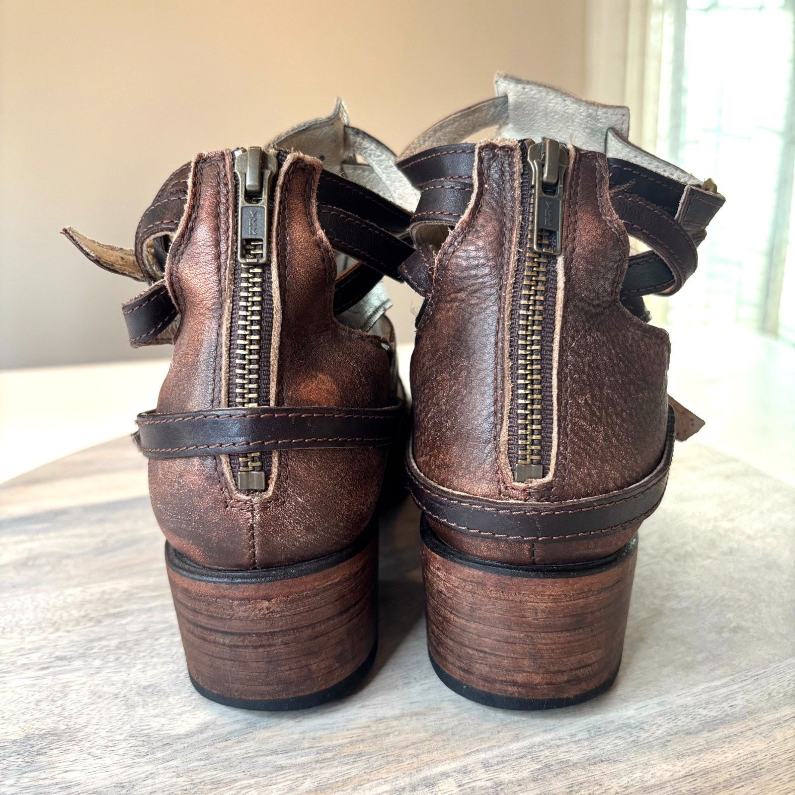 FREEBIRD Freebird Stair 10 Brown Strappy Harness Western Ankle Boots Size US 10 / IT 40 - 7 Thumbnail