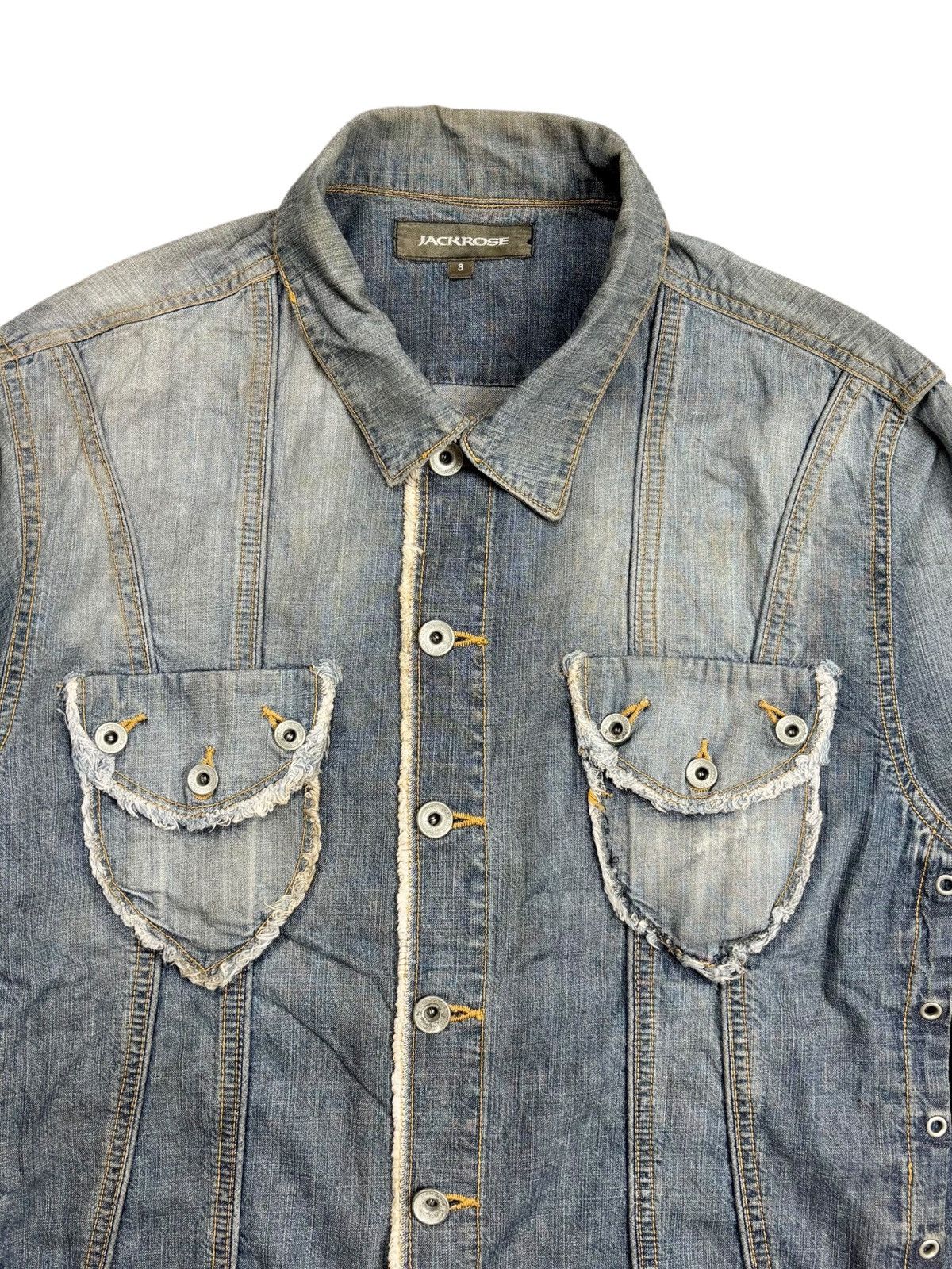 JACKROSE 2000s Jackrose - Sidelace Western Denim Shirt Size US M / EU 48-50 / 2 - 5 Thumbnail