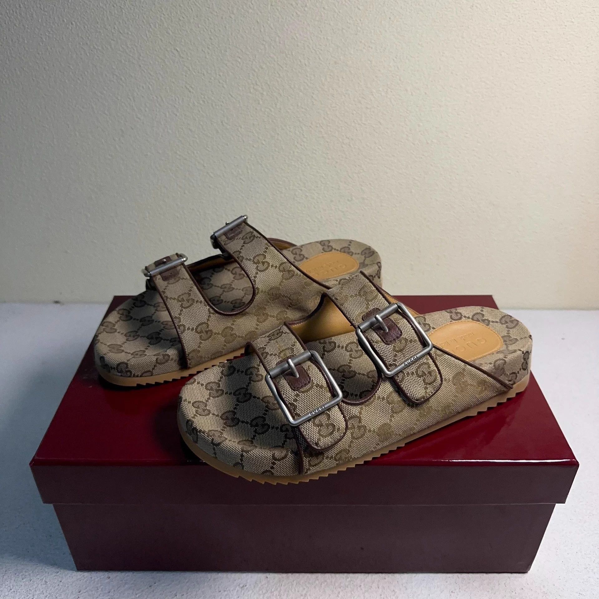 Gucci Multi Pattern Double Buckle Slide Sandals Size 8 Size US 8 / EU 41 - 1 Thumbnail