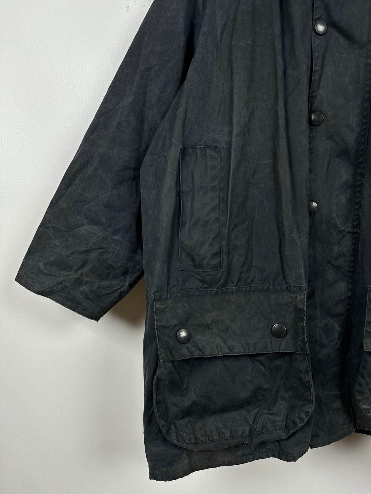 Barbour Vintage Barbour Beaufort Navy Waxed Jacket/Warm Pile Lining Size US L / EU 52-54 / 3 - 10 Thumbnail