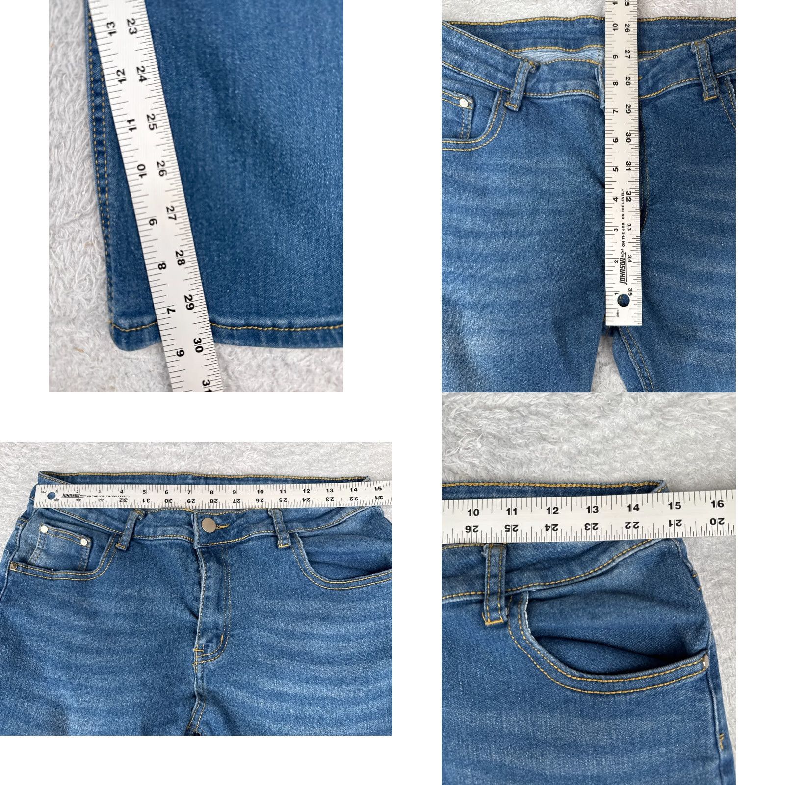 Denime VINTAGE Jeans Women 30 Blue Denim Bootcut Embroidered Floral Mid Rise Cotton 30x30 Size 30" / US 8 / IT 44 - 8 Thumbnail