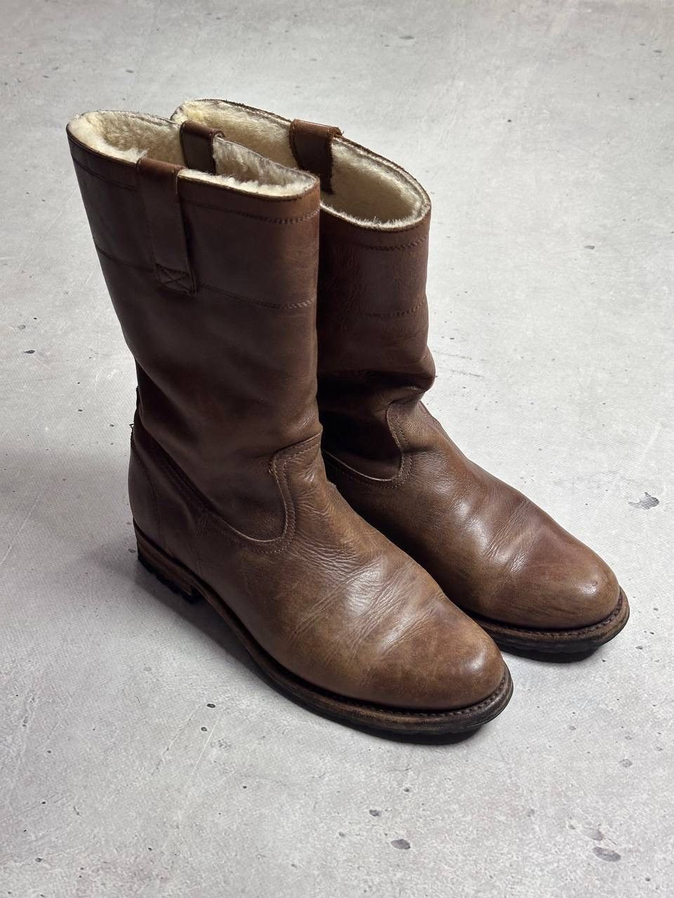 Sendra SENDRA Leather Engineer Boots Shearling Lined Sole Biker Y2K Size US 6.5 / IT 36.5 - 2 Thumbnail