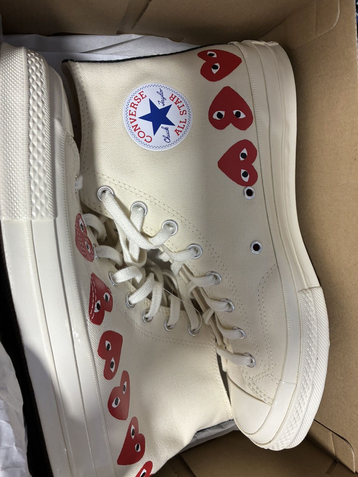 Comme des Garcons PLAY × Converse Comme des GARCONS X Converse White Size US 11 / EU 44 - 7 Thumbnail