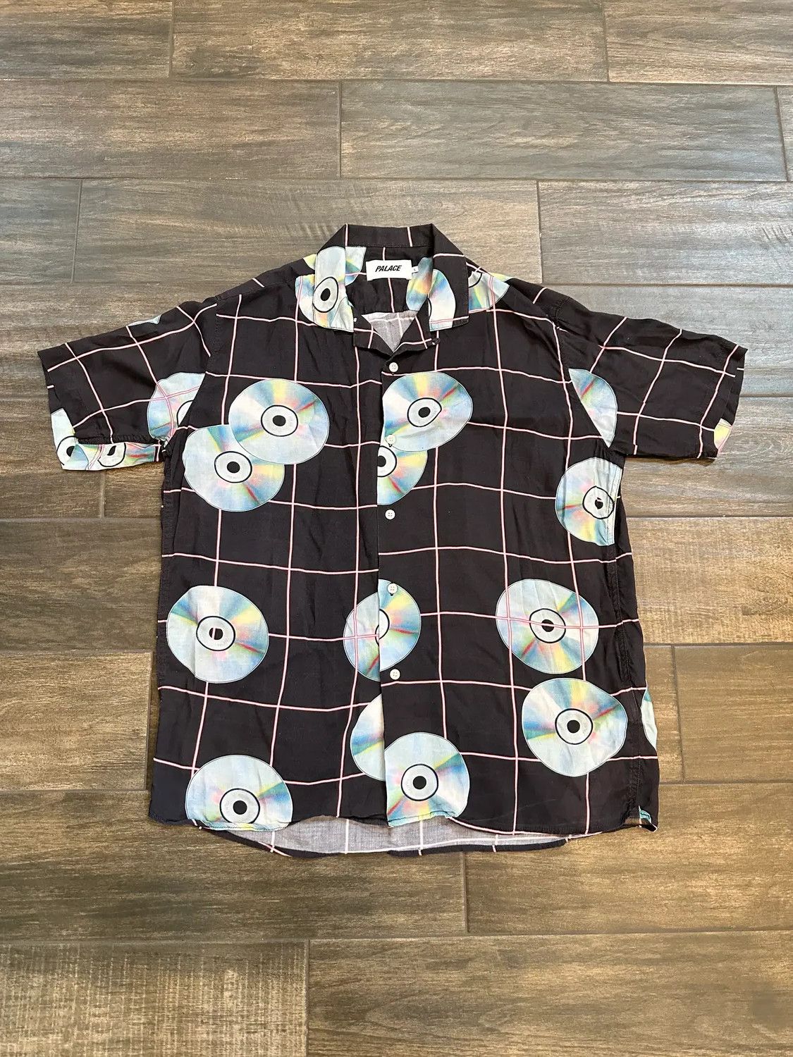 Palace Palace CD Disc Button Up Short Sleeve Rayon Shirt Size US L / EU 52-54 / 3 - 1 Thumbnail