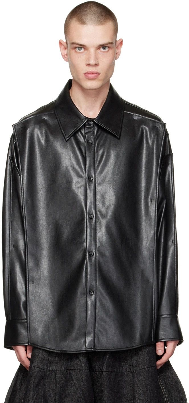 CHENPENG CHEN PENG Faux Leather Shirt Size US L / EU 52-54 / 3 - 1 Thumbnail