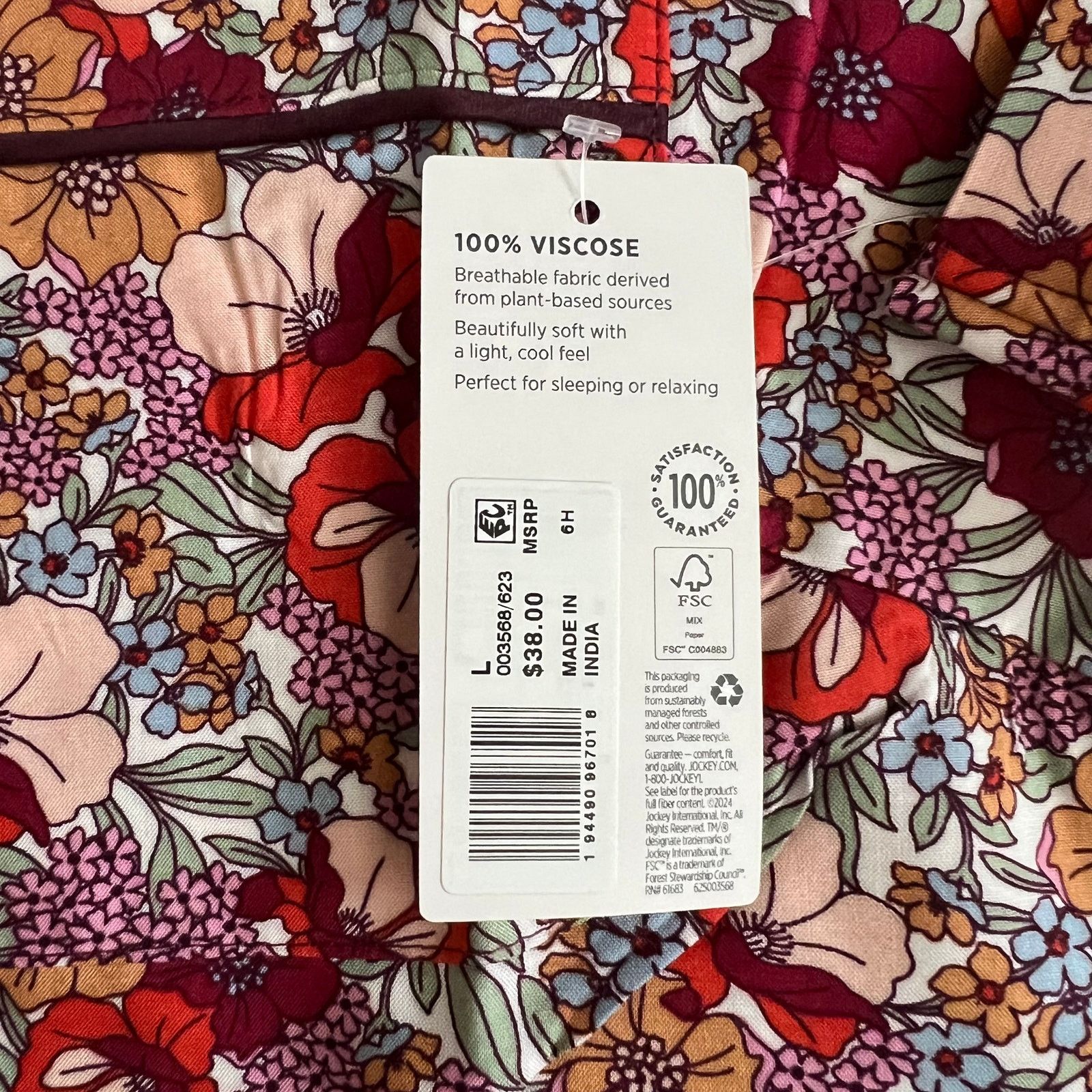Jockey Lot 3 Jockey Multicolor Floral Soft Touch Luxe Pajama Top, L Size ONE SIZE - 10 Thumbnail
