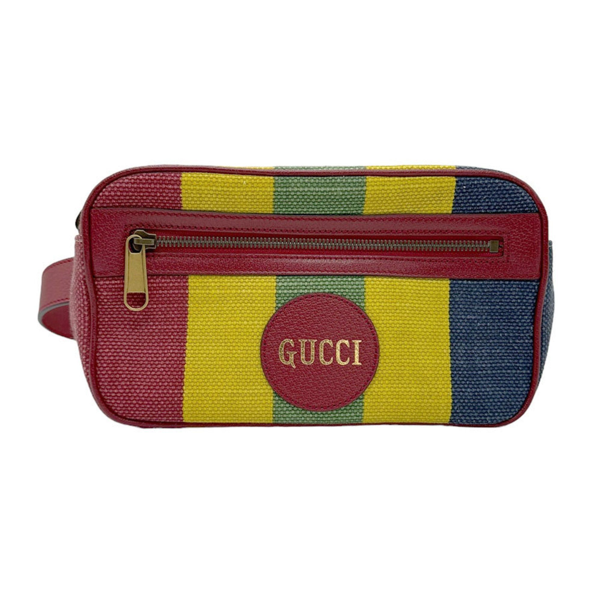 image of Gucci Waist Bag, Body Baiadera, Cotton Linen/leather, Red X Multicolor, Unisex, 625895 Z0789 in Bla