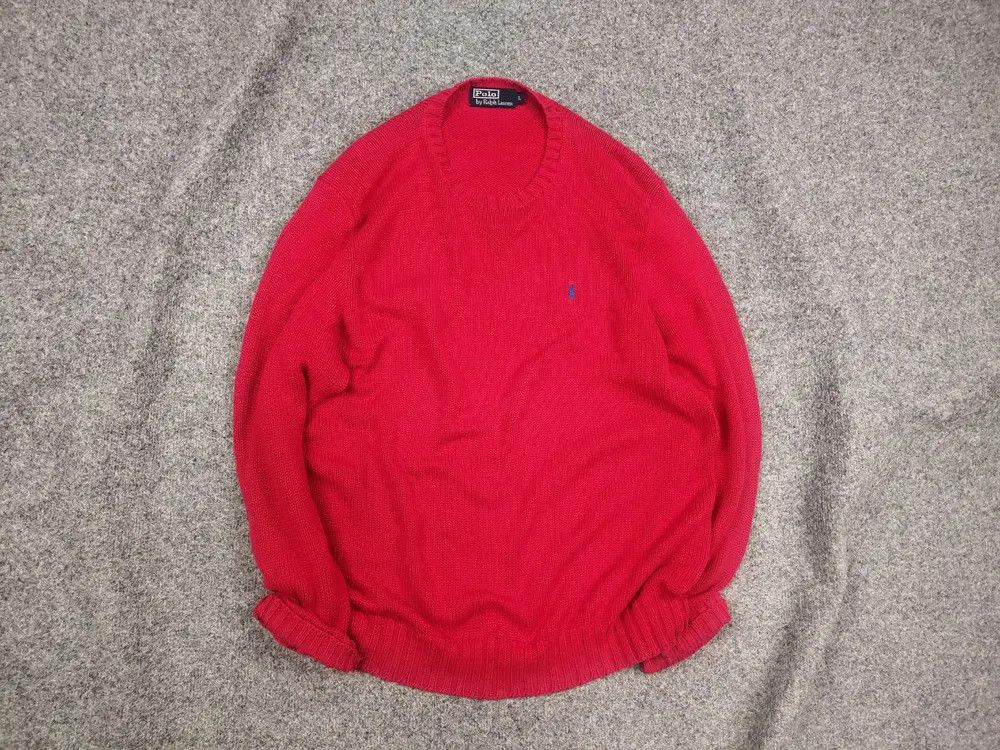 Polo Ralph Lauren Vintage 90's Polo Ralph lauren Pony knit Crew chek Sweater Size US L / EU 52-54 / 3 - 1 Thumbnail