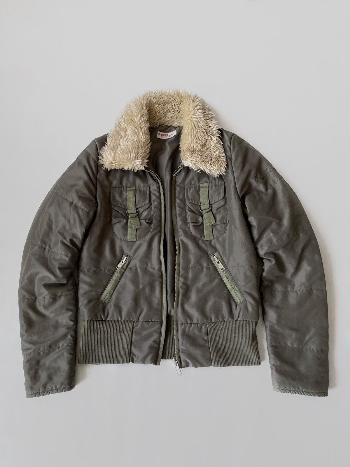Replay Replay olive bomber jacket Y2K style Size S / US 4 / IT 40 - 1 Thumbnail