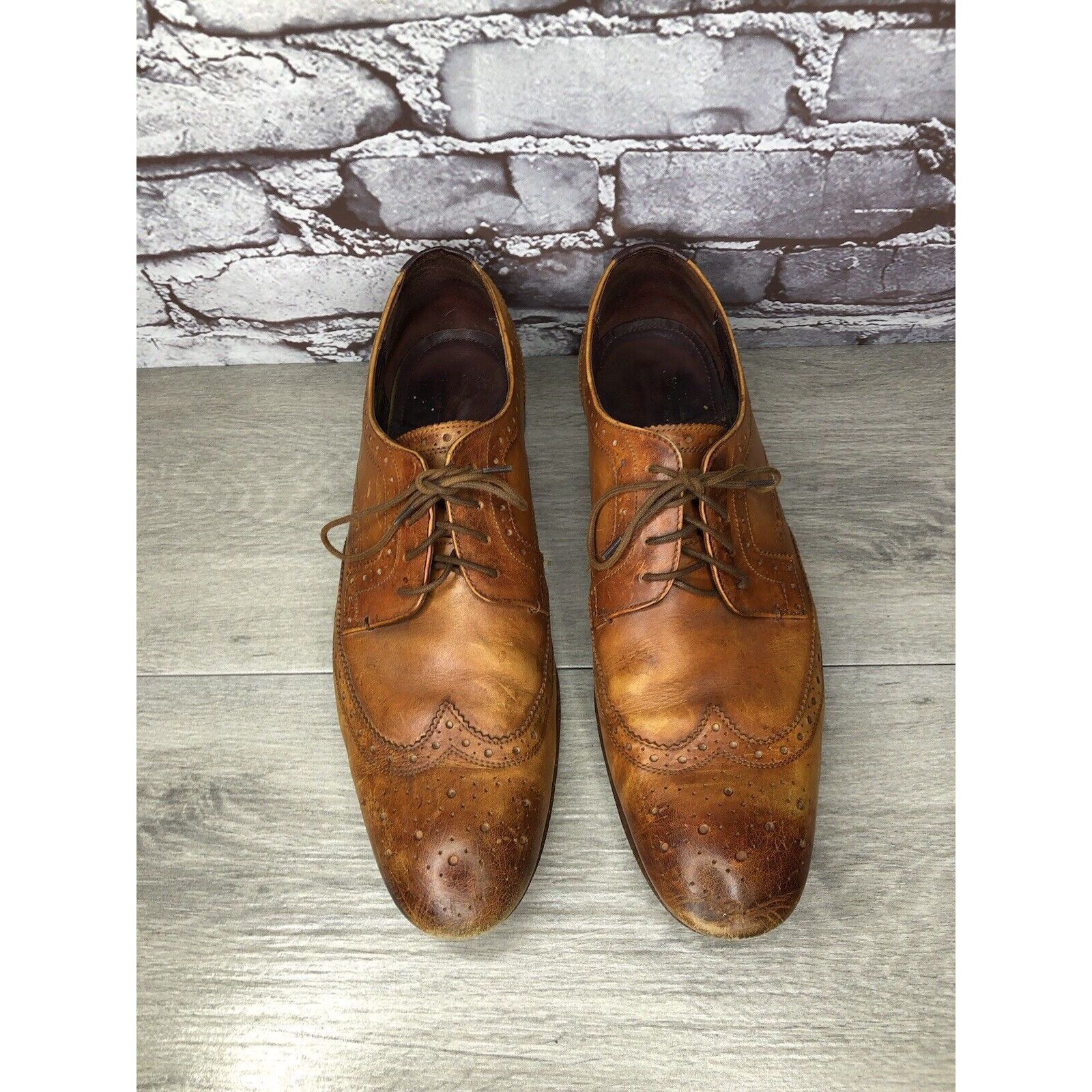 Ted Baker Ted Baker London Gryene Chili Brown Leather Derby Wingtip Ox Size US 12 / EU 45 - 14 Thumbnail
