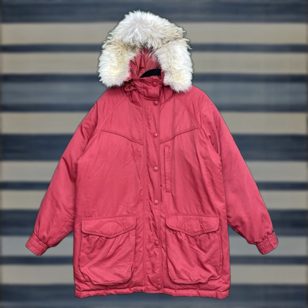 Vintage VINTAGE Cabela's Goose Down Parka Jacket Womens Small Coyote Fur Hood Red Winter Coat Size S / US 4 / IT 40 - 1 Thumbnail