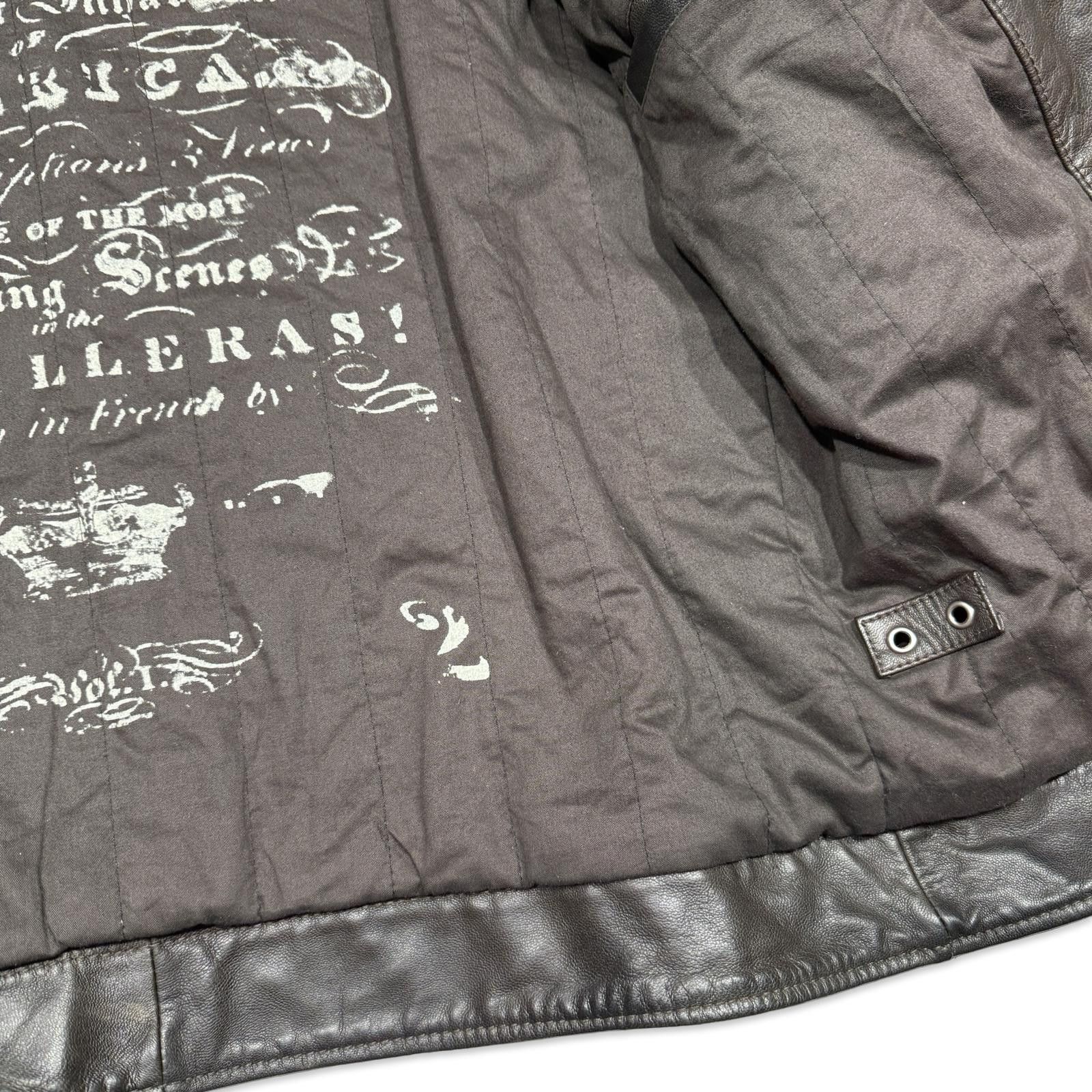Guess GUESS Men's Brown Leather Bomber Jacket Size US XL / EU 56 / 4 - 7 Thumbnail