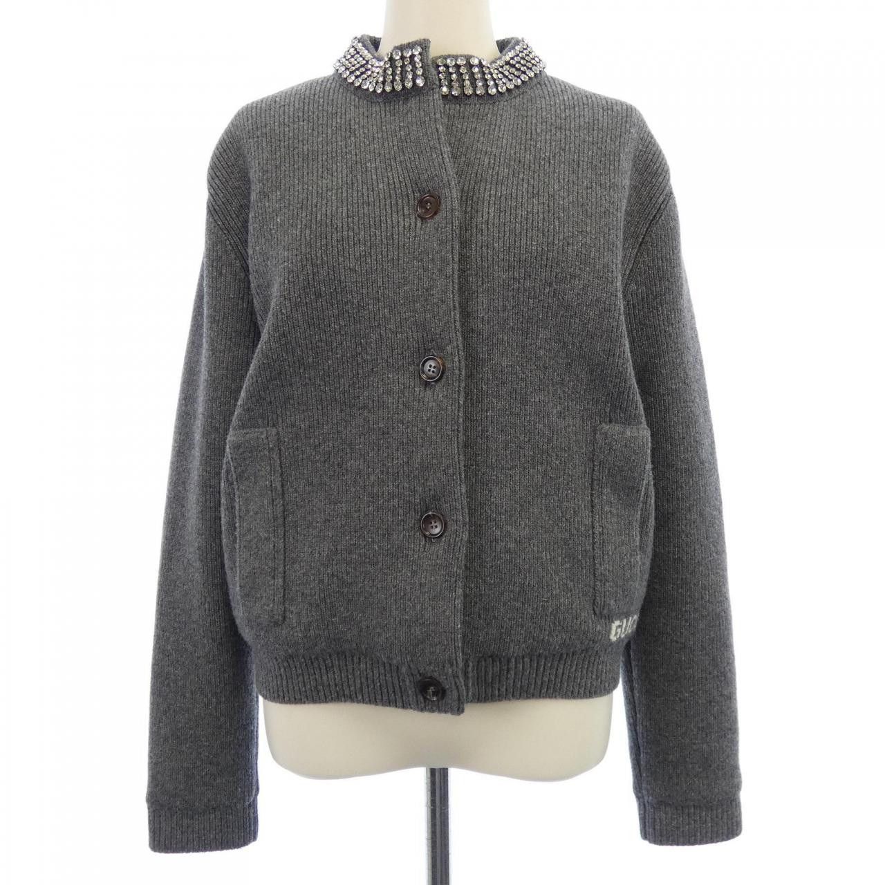 Gucci Gucci Gucci Wool Cardigan Textile Tops 807741XKEFH DUTY FREE for USA Size ONE SIZE - 1 Thumbnail