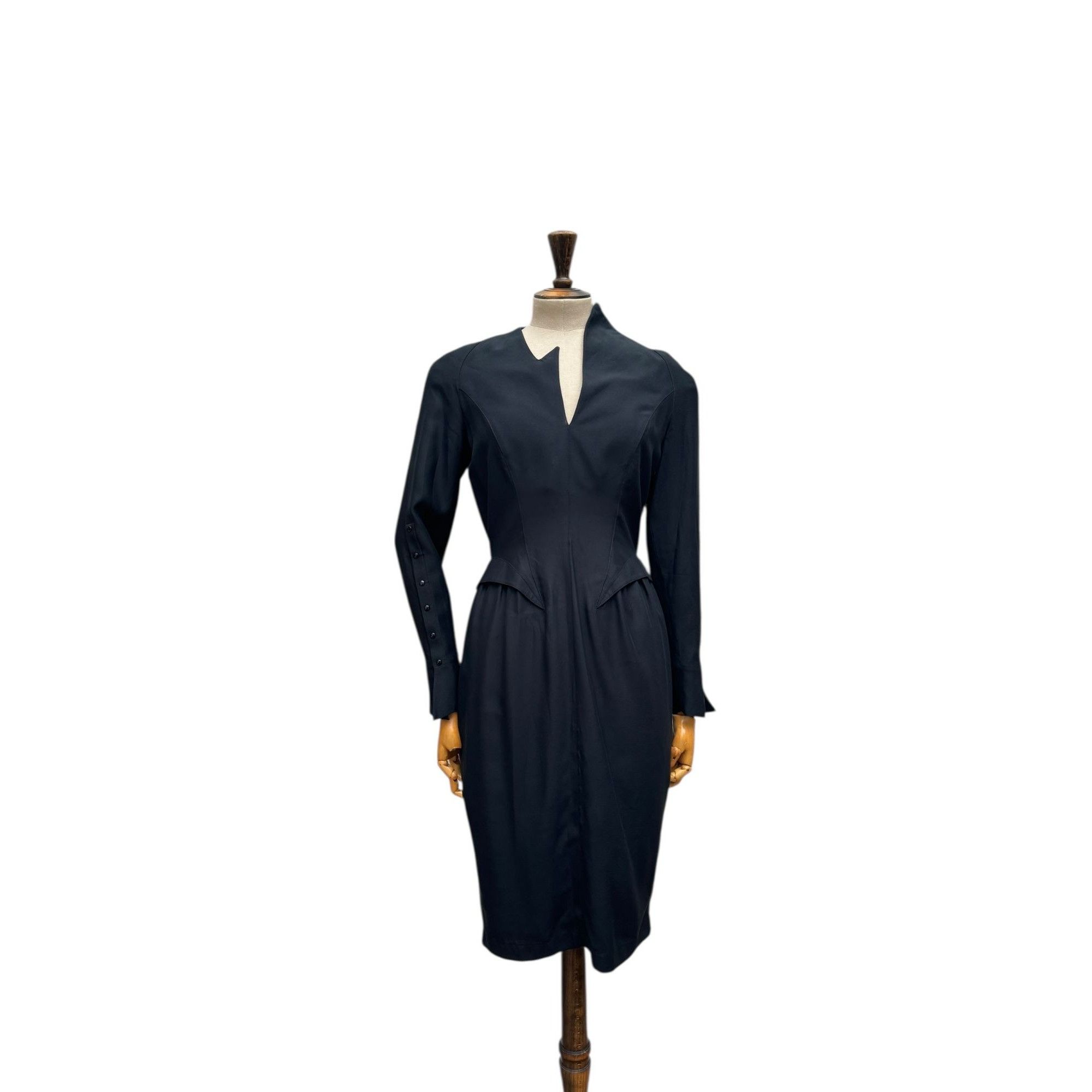 Thierry Mugler SS 1989 Atlantis Black Sculptural Dress Size S / US 4 / IT 40 - 1 Thumbnail