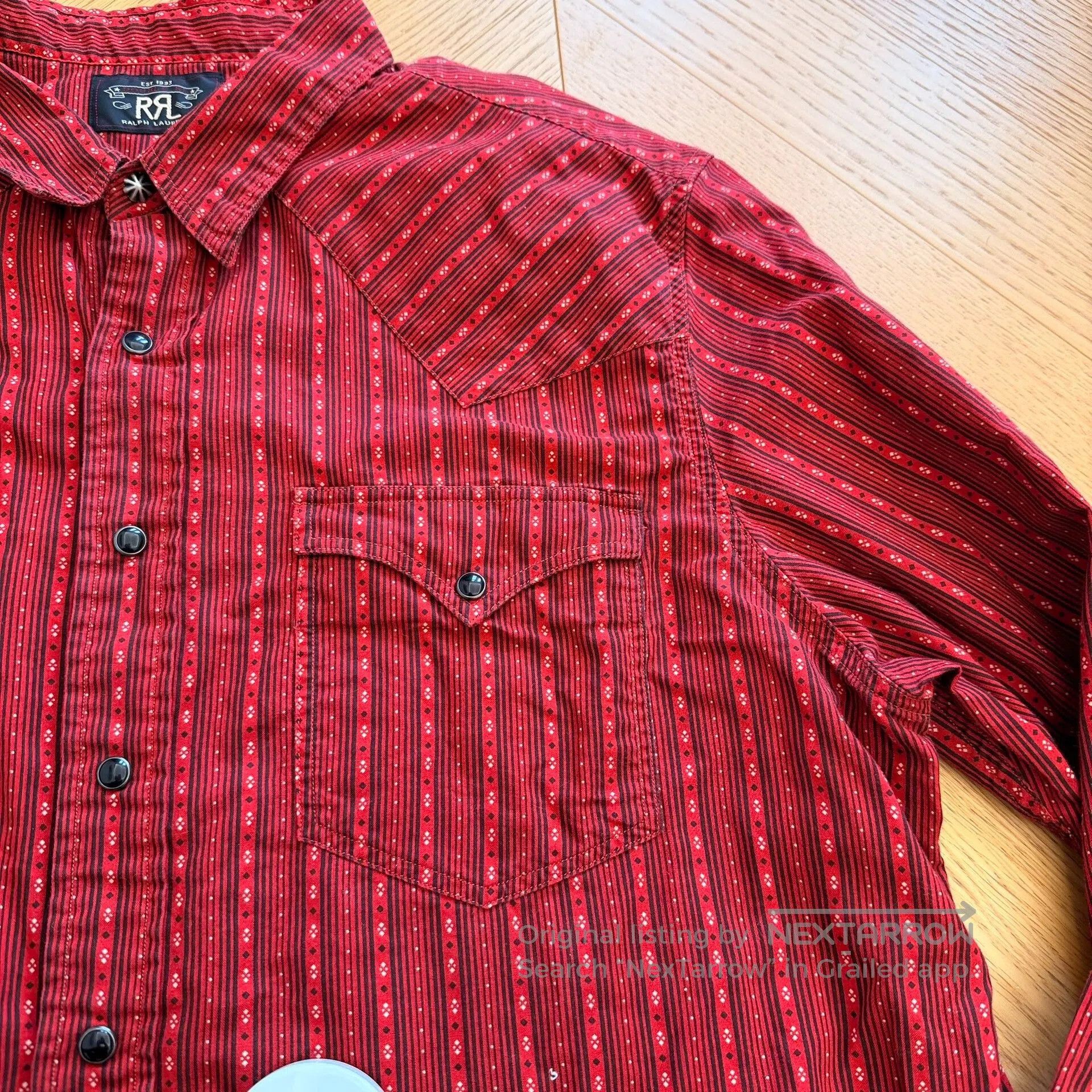 RRL Ralph Lauren Vintage RRL Western Stripe Floral Shirt. Size US XXL / EU 58 / 5 - 6 Thumbnail