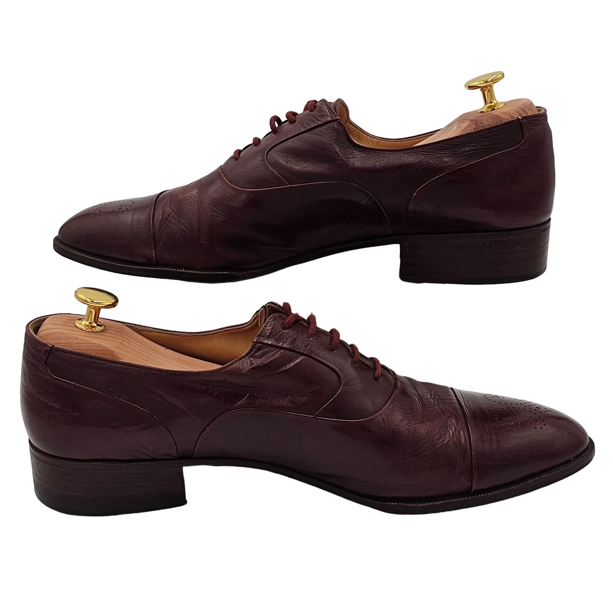 Bally Vintage Bally Italy Dress Shoes Men's 10.5 Burgundy Calfskin Size US 10.5 / EU 43-44 - 6 Thumbnail