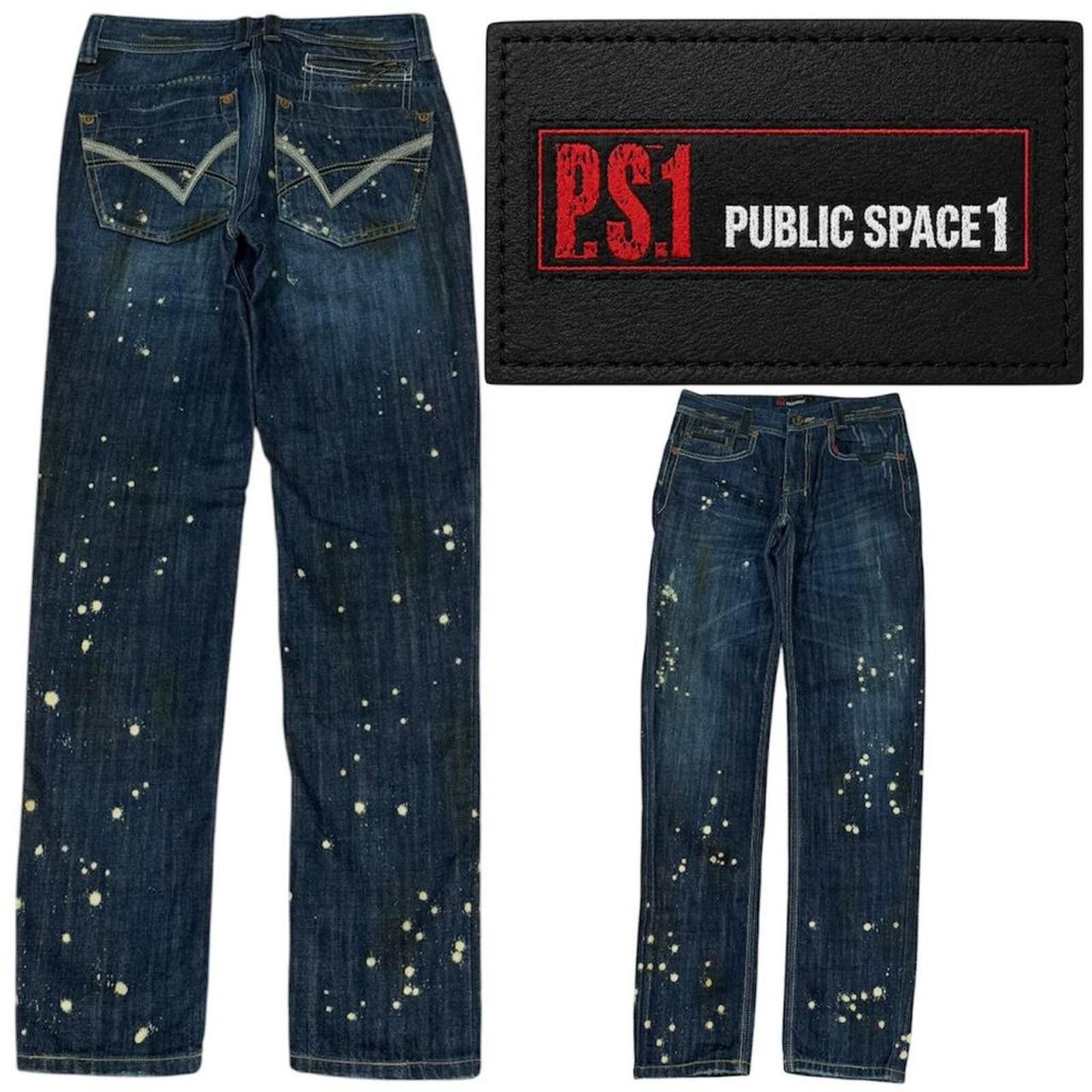 True Religion Public Space 1 dirty shade denim with white paint splatter Size 29" - 1 Thumbnail
