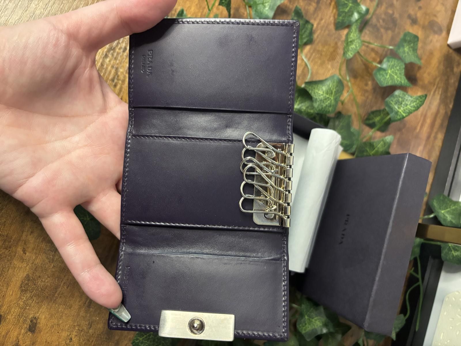 Prada Prada Purple Leather Key Holder NWOT Size ONE SIZE - 4 Thumbnail