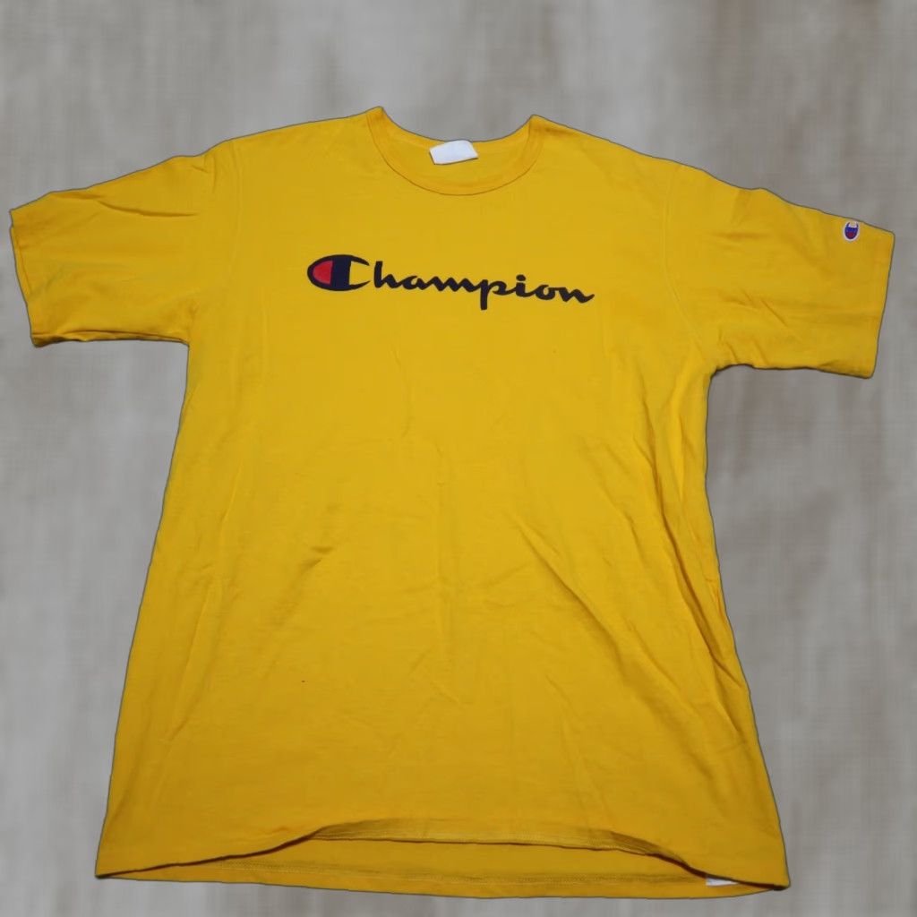 Champion Champion T-Shirt Yellow Logo Classic Graphic Mens XL Shirt Size US XL / EU 56 / 4 - 1 Thumbnail