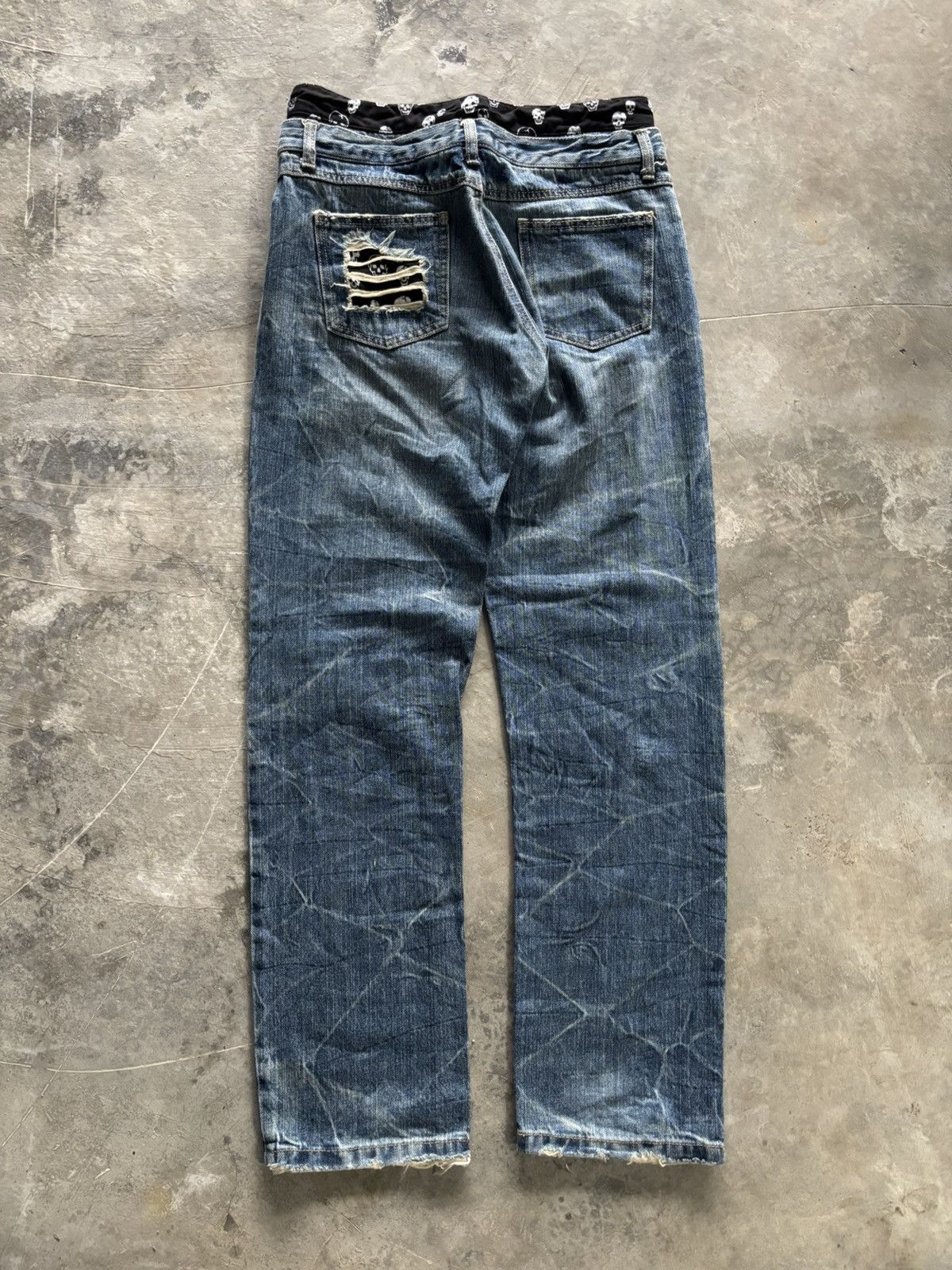 Hysteric Glamour CRAZY DOUBLE WAIST JAPANESE BRAND SKULL DISTRESSED DENIM Size US 28 / EU 44 - 14 Thumbnail