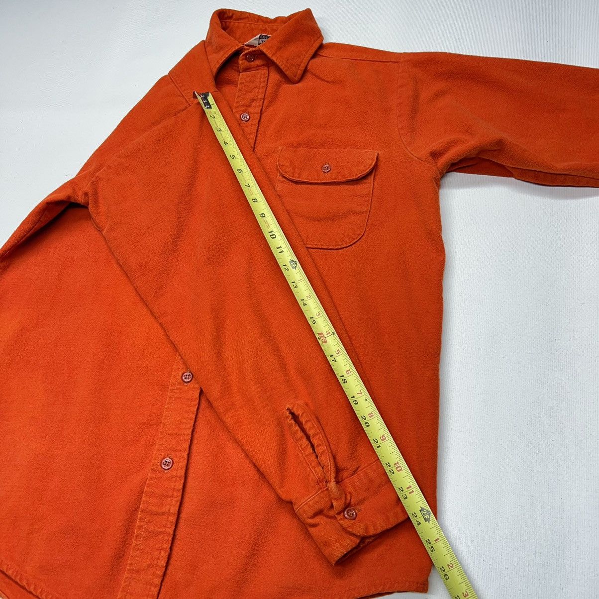 Vintage VTG Mr Leggs Flannel Shirt Orange Chamois Button Up Pocket Size US M / EU 48-50 / 2 - 15 Thumbnail