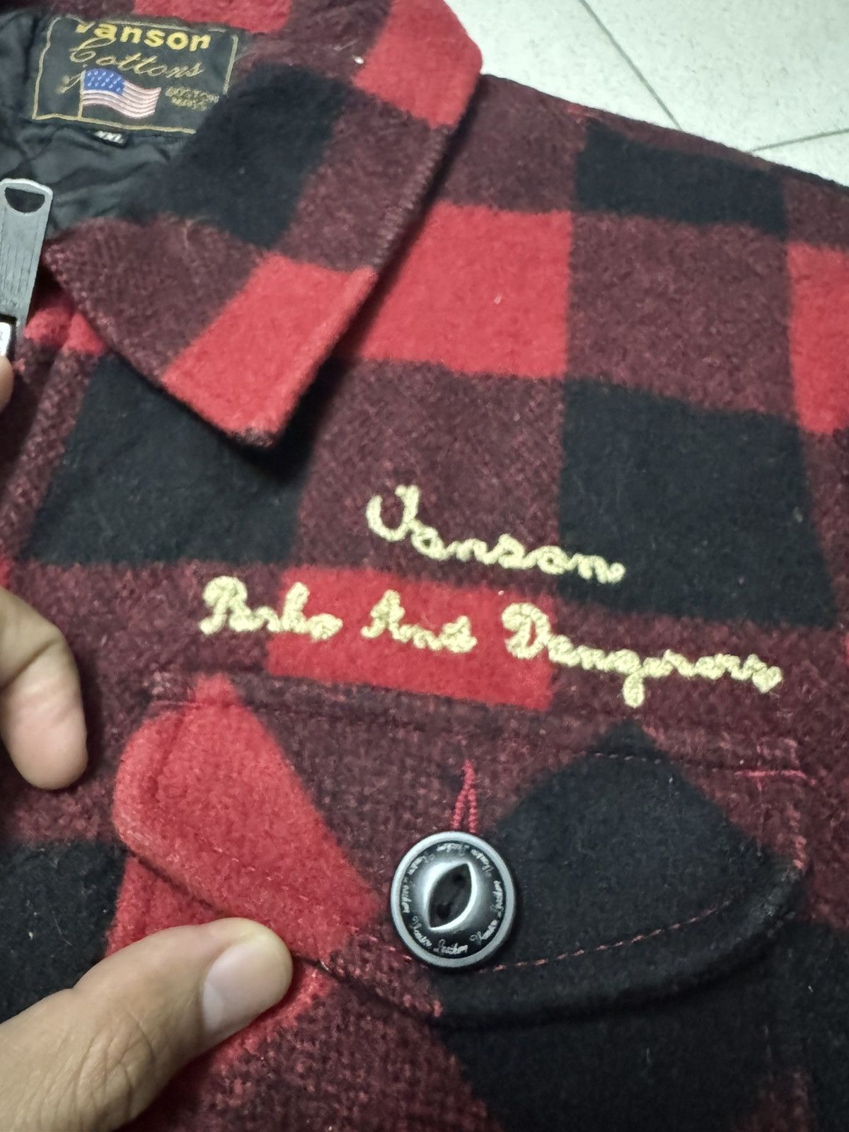 Vanson Leathers VANSON LEATHERS WOOL CHECKERED TARTAN JACKET Size US M / EU 48-50 / 2 - 7 Thumbnail