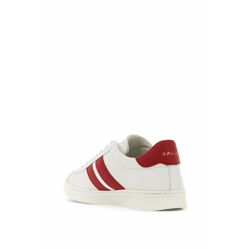 Bally o1s22i1n0125 Smooth Leather Thiago Sneakers in White Red Size US 11 / IT 41 - 3 Thumbnail