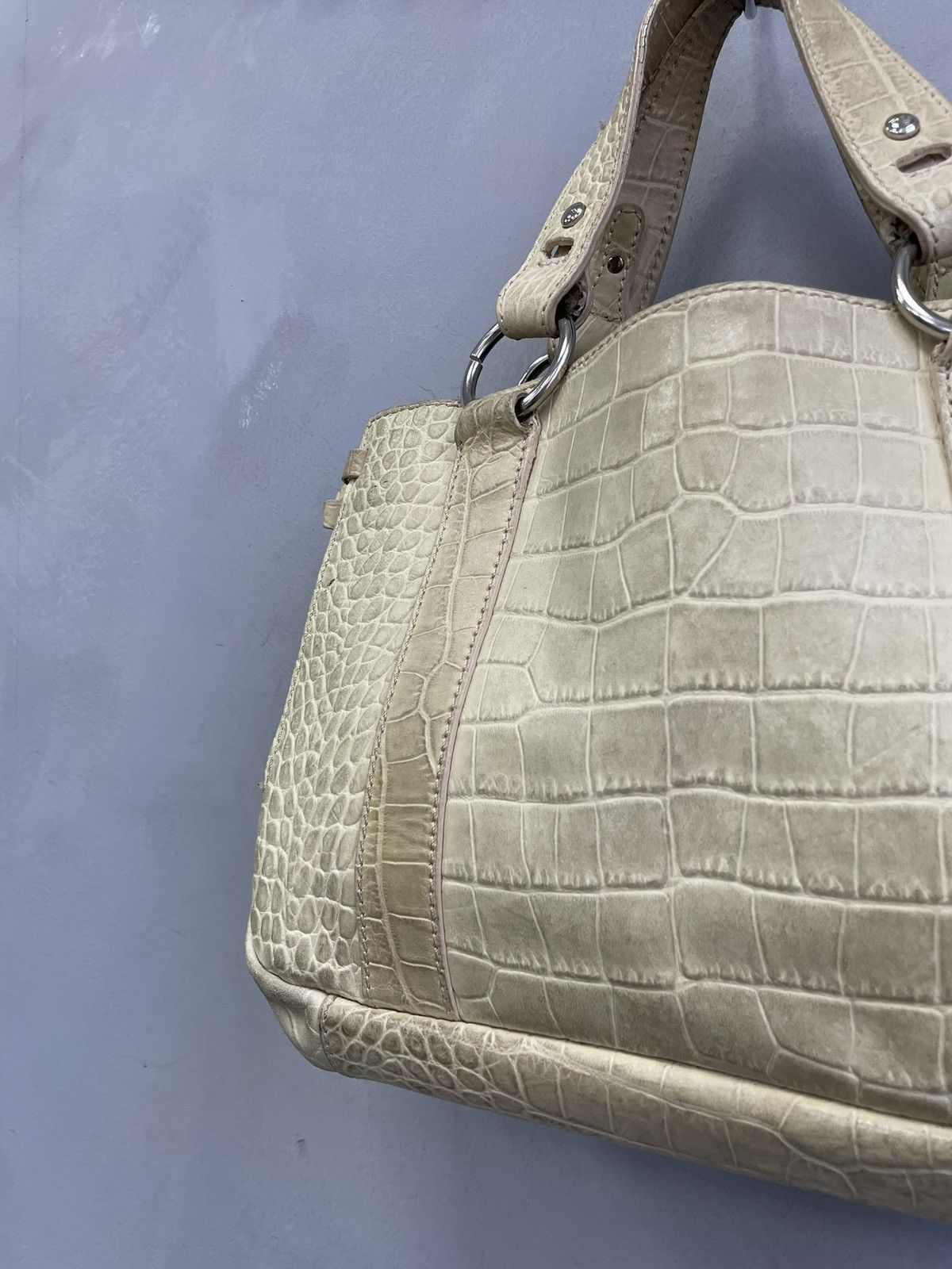 Emporio Armani Emporio Armani beige croco leather handbag Y2K classy style Size ONE SIZE - 8 Thumbnail
