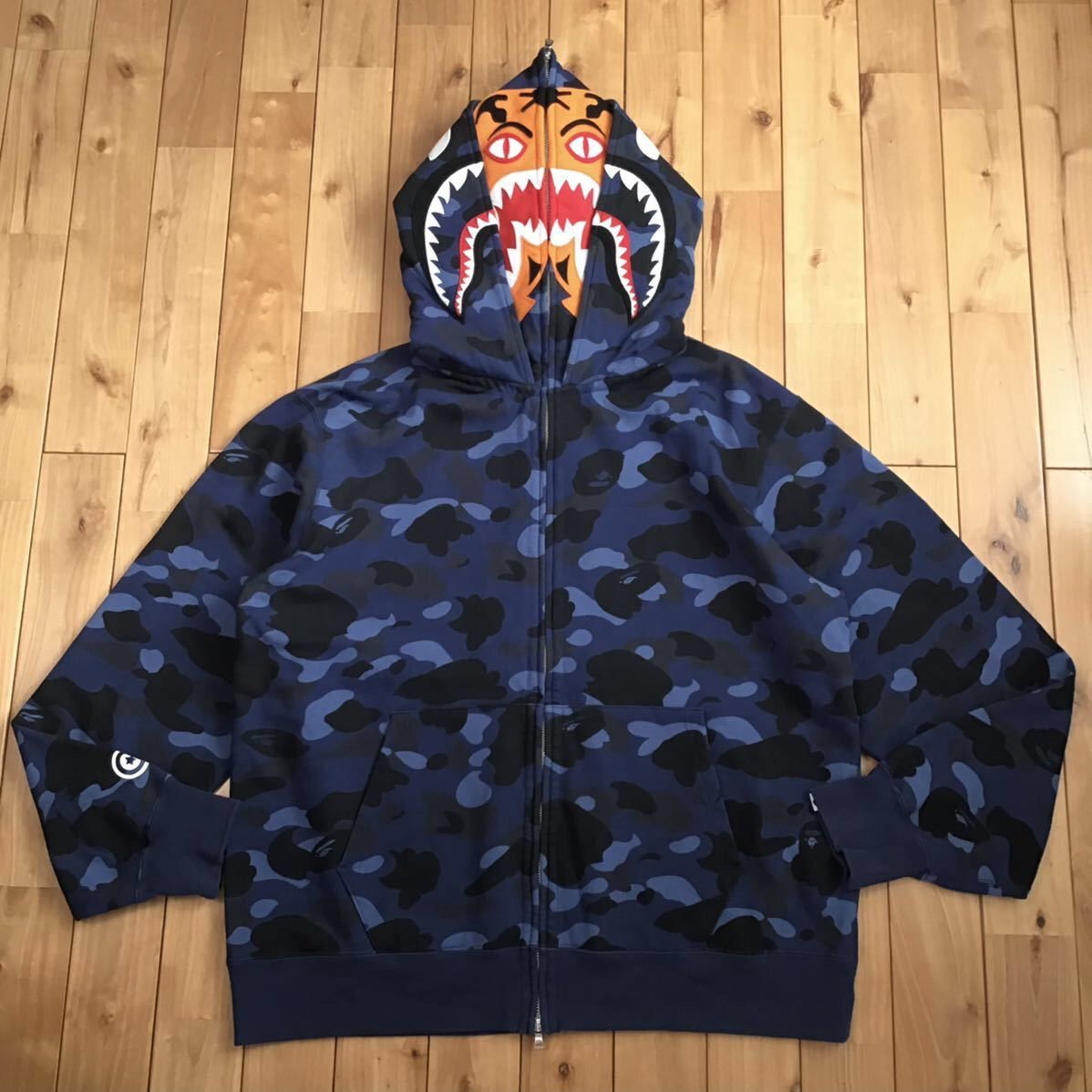 Bape 🔥3XL🔥 BAPE Double Tiger Shark full zip hoodie Blue camo XXXL Size US XXL / EU 58 / 5 - 1 Thumbnail