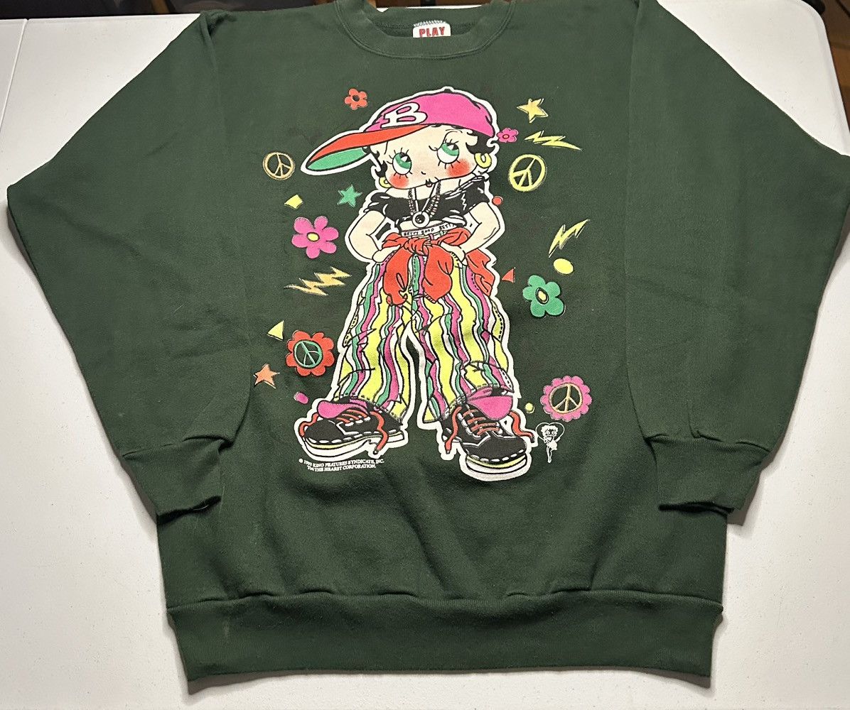 Vintage Vintage 90s Betty Boop Cartoon Crewneck Size US L / EU 52-54 / 3 - 1 Thumbnail