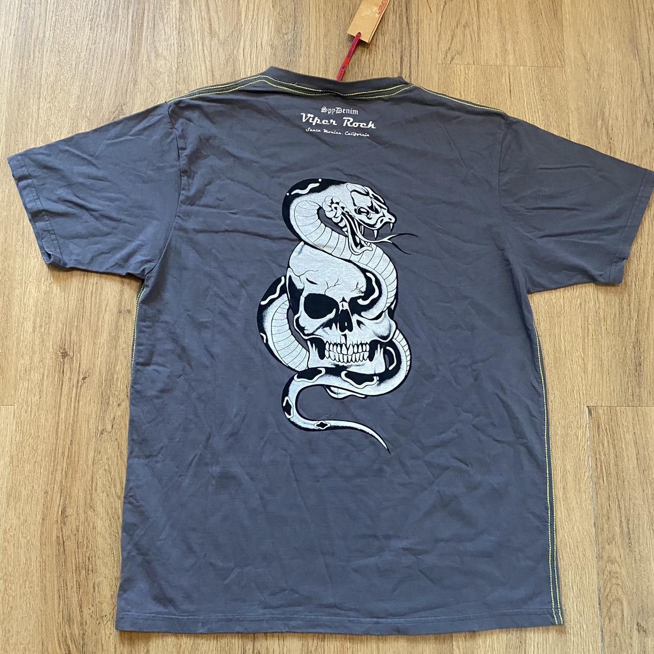 Other grey graphic t-shirt with a skull and snake design - , Size US L / EU 52-54 / 3 - 1 Thumbnail