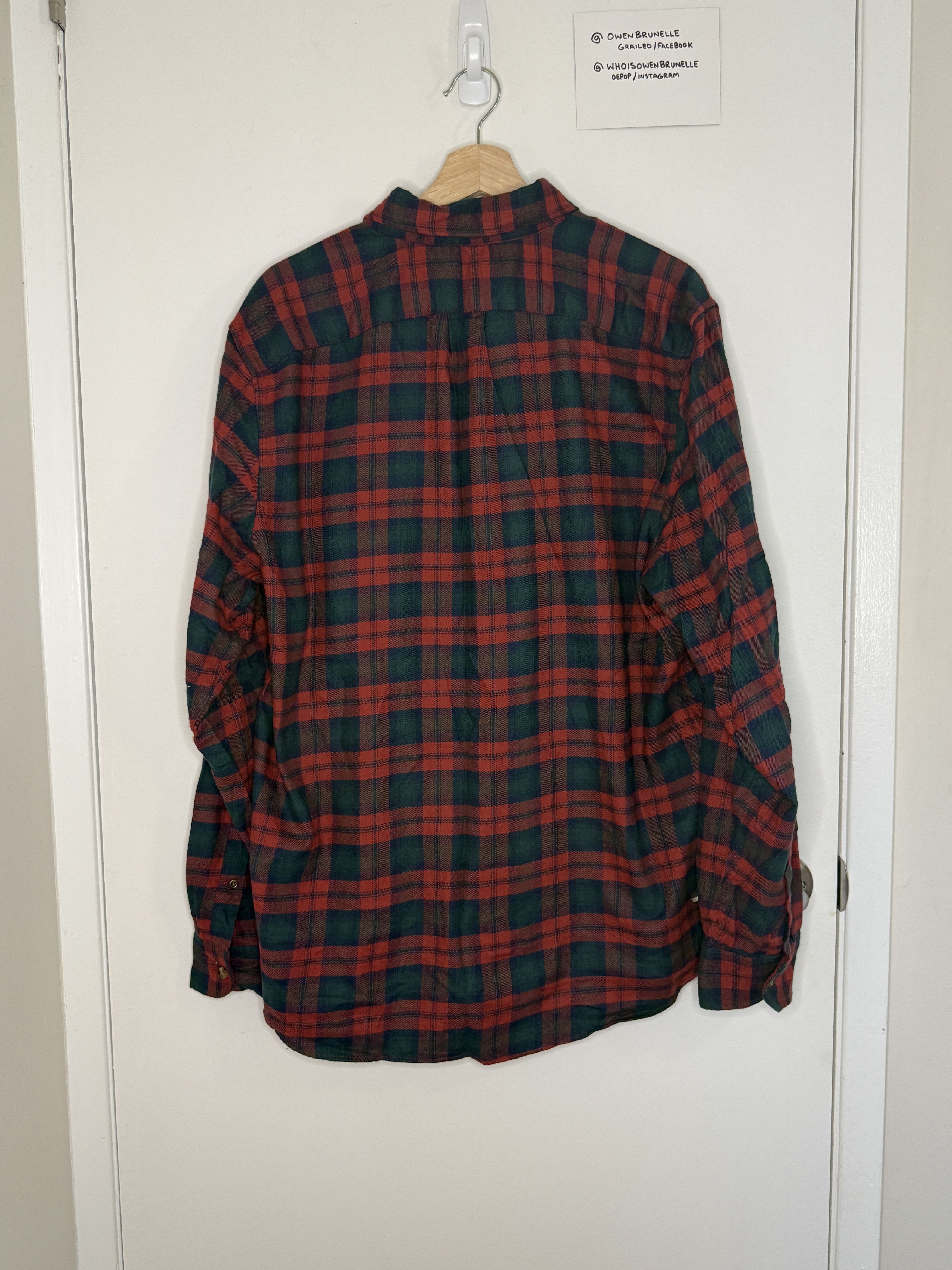 J.Crew J.Crew Cashmere Blend Flannel Shirt L Red Green Plaid Size US L / EU 52-54 / 3 - 2 Thumbnail