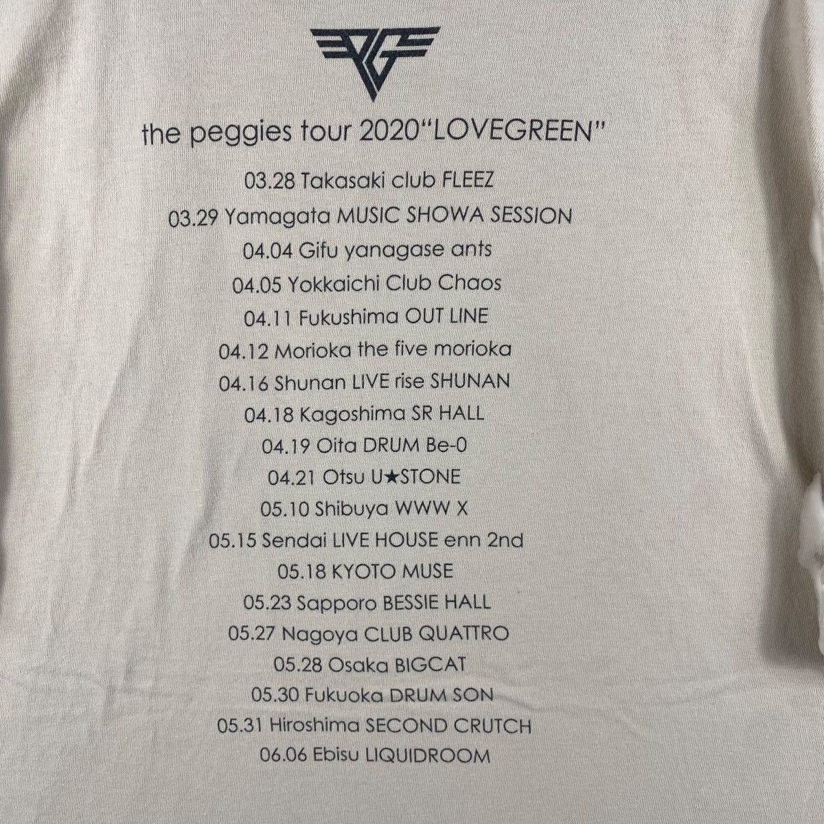 Band Tees THE PEGGIES Tour 2020 LoveGreen "Here Again" Band Tee Shirt Size US L / EU 52-54 / 3 - 5 Thumbnail