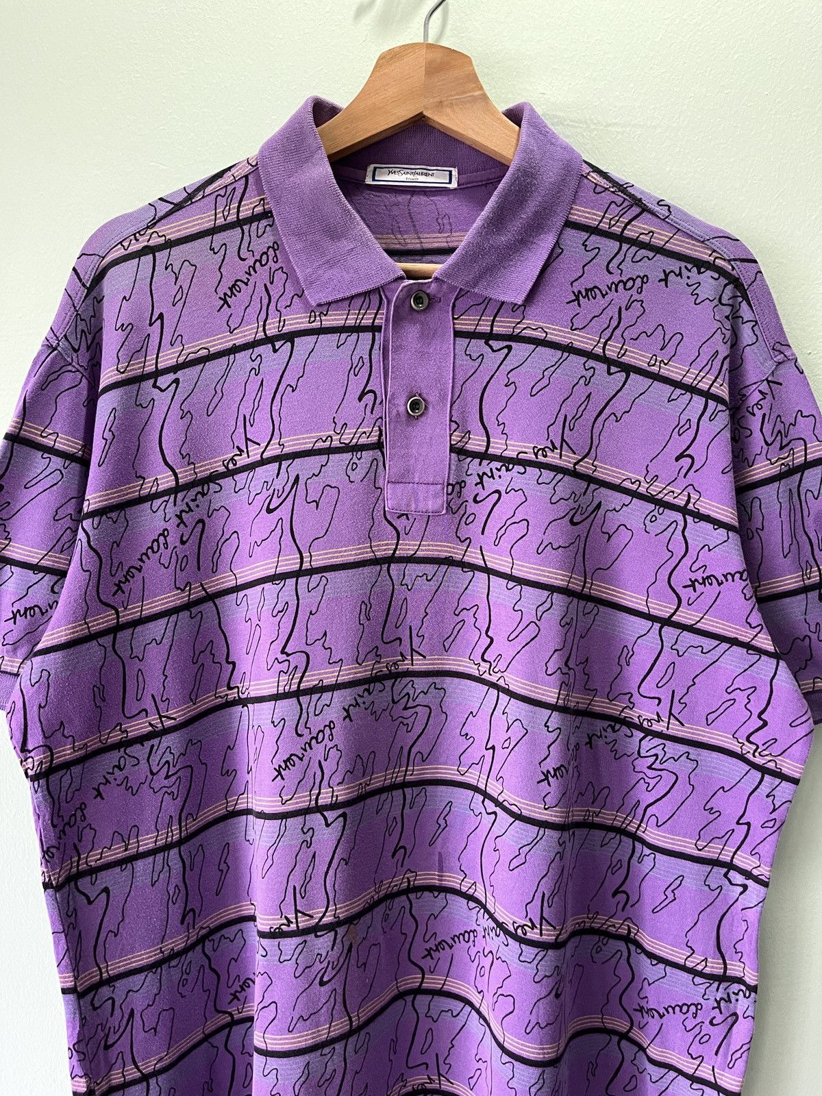Designer × Saint Laurent Paris × Yves Saint Laurent Yves Saint Laurent Polo Shirt Monogram Size US L / EU 52-54 / 3 - 4 Thumbnail