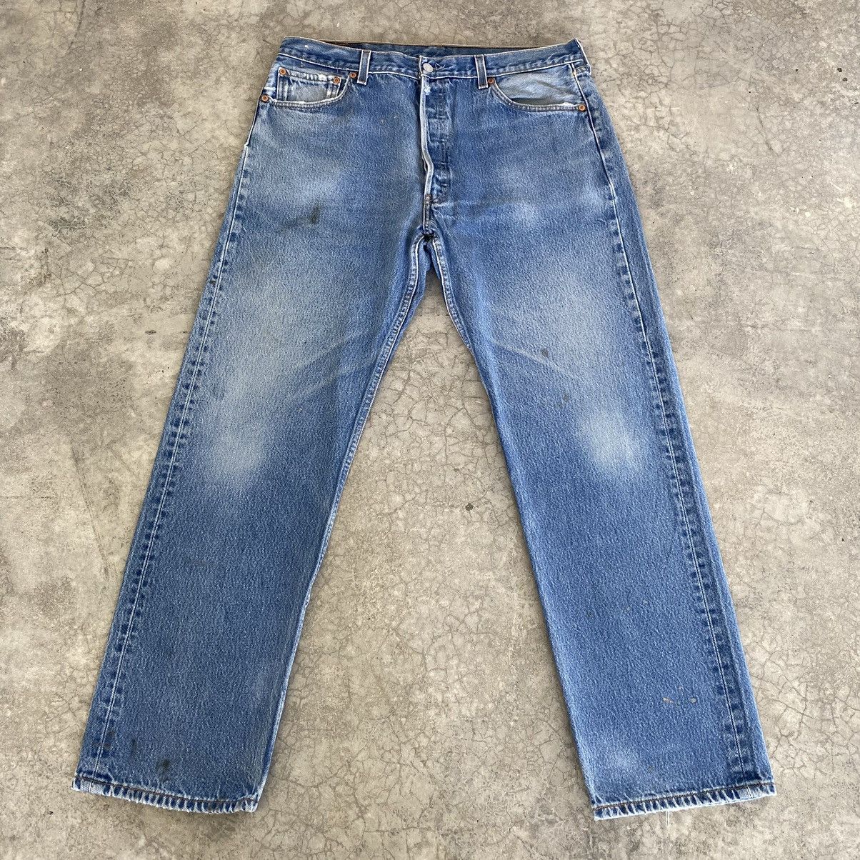 Levi's Size 36x30 VTG Late 90’s Levis 501 Stonewashed Blue Jeans Size US 36 / EU 52 - 2 Thumbnail