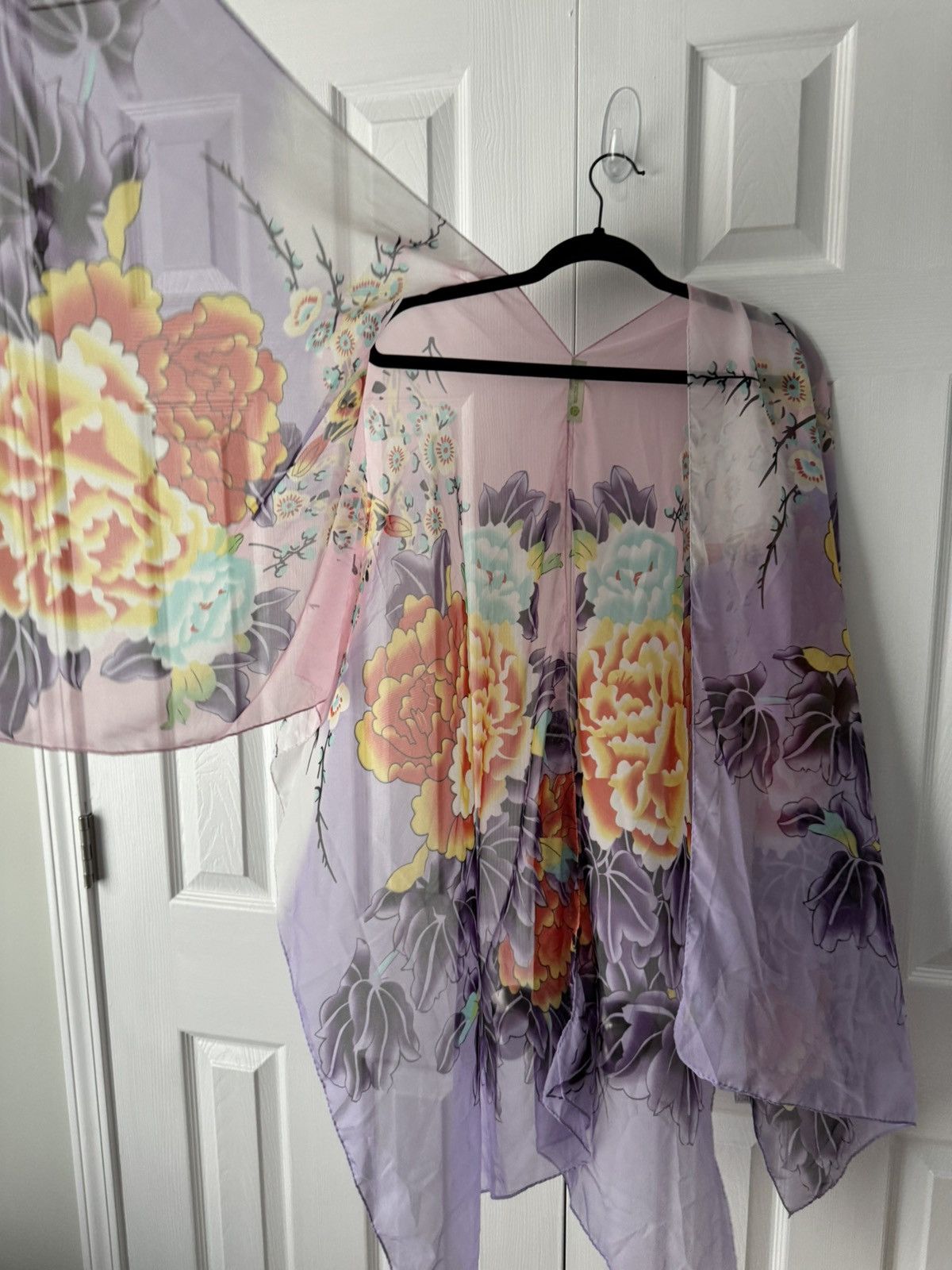 Melissa Melissa Louise Floral Kimono Wrap Multicolor Tiffany Blue Size ONE SIZE - 7 Thumbnail