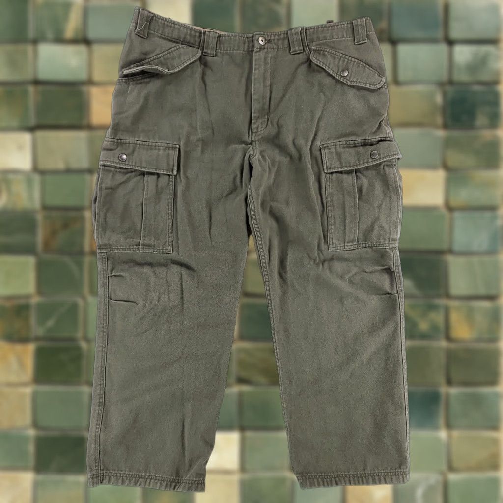 Duluth Trading Co Cargo Pants Green Heavyweight Mens 42 x 32 Cargo Men 42 Inseam 30 Actual 42 x 30