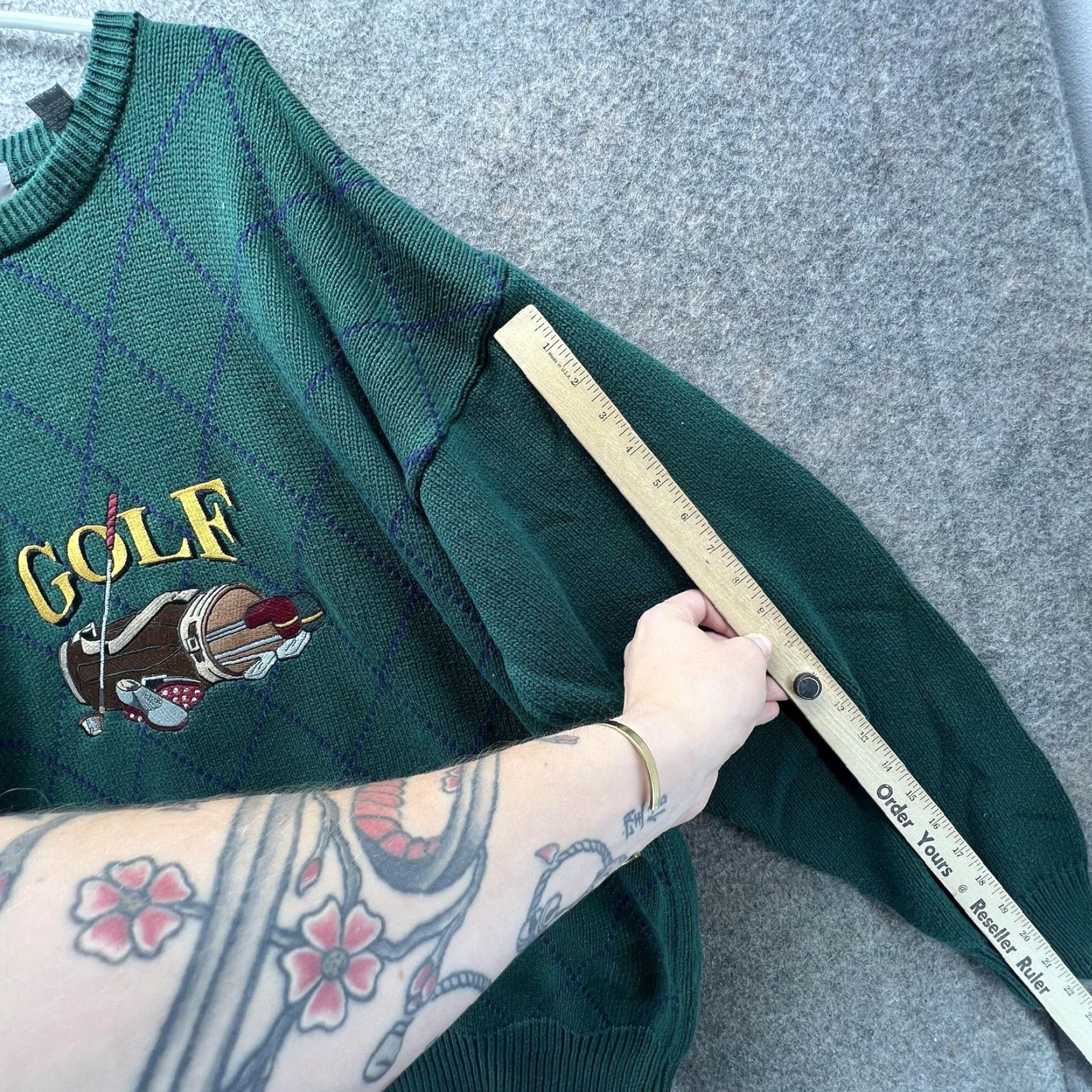 Lord & Taylor VINTAGE Lord & Taylor Golf Sweater Mens L Green Argyle Crewneck Pullover Graphic VTG Size US L / EU 52-54 / 3 - 5 Thumbnail