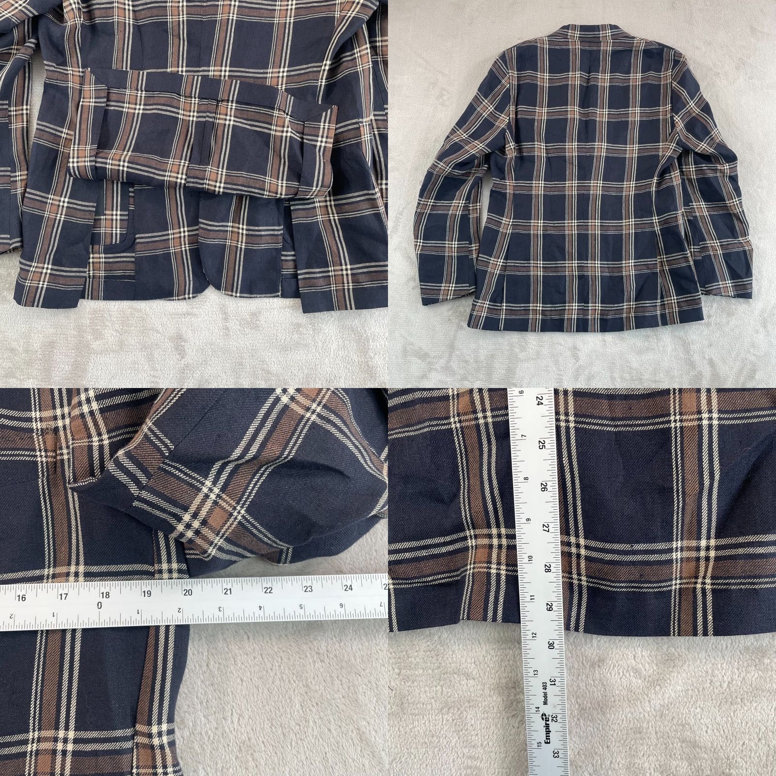 Todd Snyder Todd Snyder Sport Coat 40R Black Brown Checks 100% Linen Unstructured Italy NWOT Men Regular Jacket Size US XXS / EU 40 - 8 Thumbnail