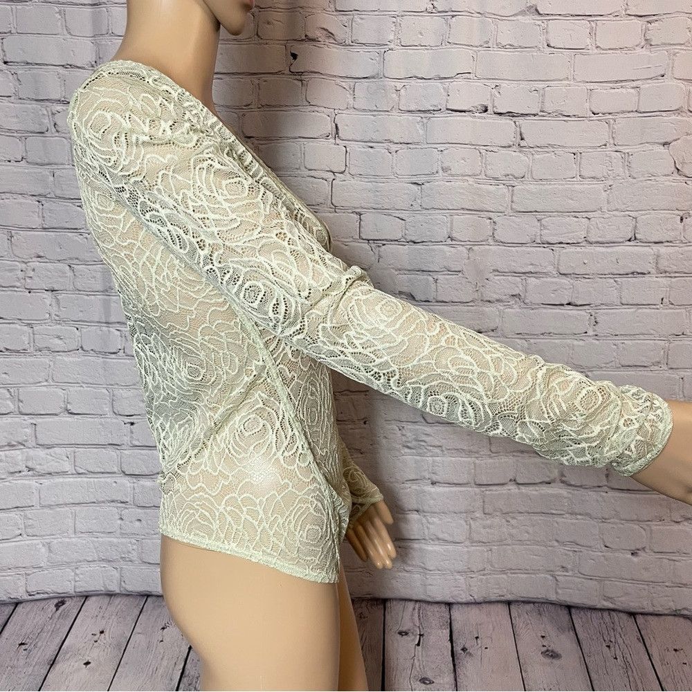 Free People New Free People In My Head Light Green Lace Long Sleeve Bod Size S / US 4 / IT 40 - 3 Thumbnail