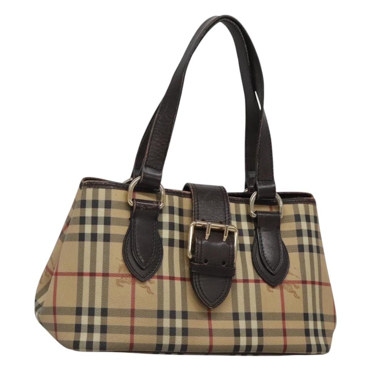 Burberry Nova Check Tote Bag Pvc Beige Auth 116429, Women's