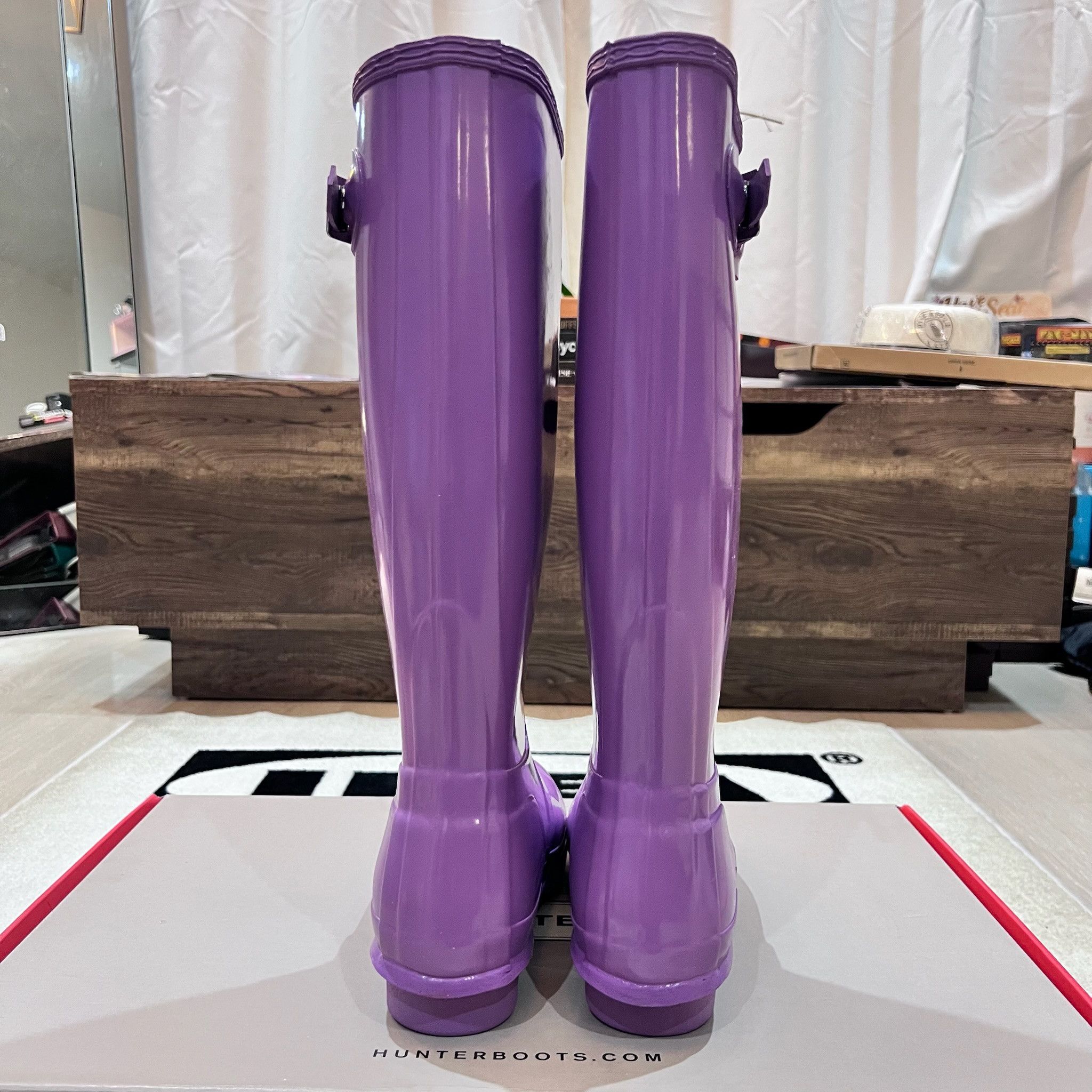 Hunter Hunter Original Tour Tall Gloss Purple Winter Rain Boots Size US 6 / IT 36 - 4 Thumbnail