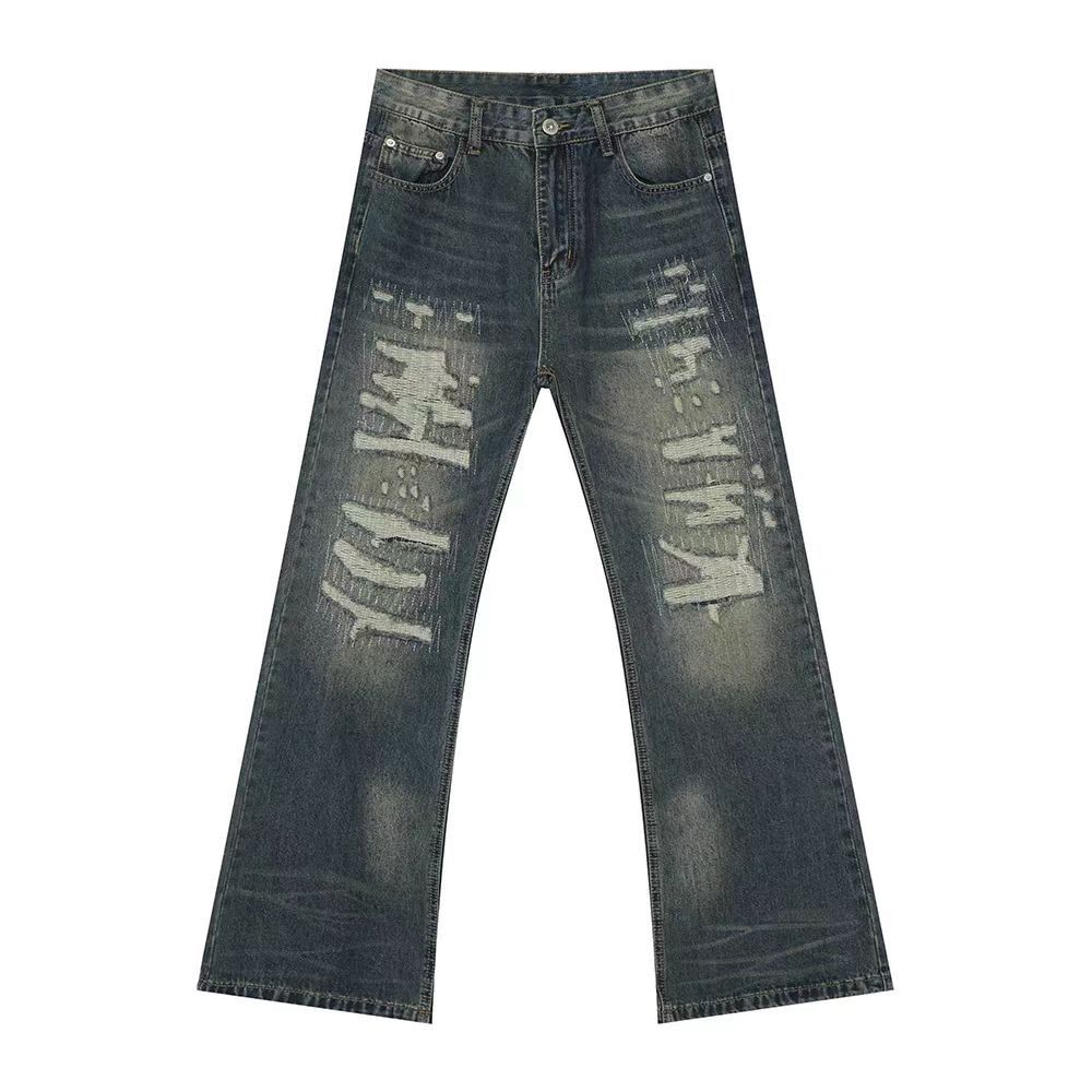 Japanese Brand × Jean High street worn patches vintage micro flare baggy jeans Size US 32 / EU 48 - 1 Thumbnail