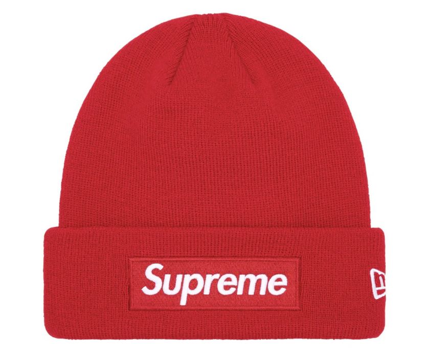 Supreme Supreme 23FW New Era Box Logo Beanie Red in Hand | Grailed