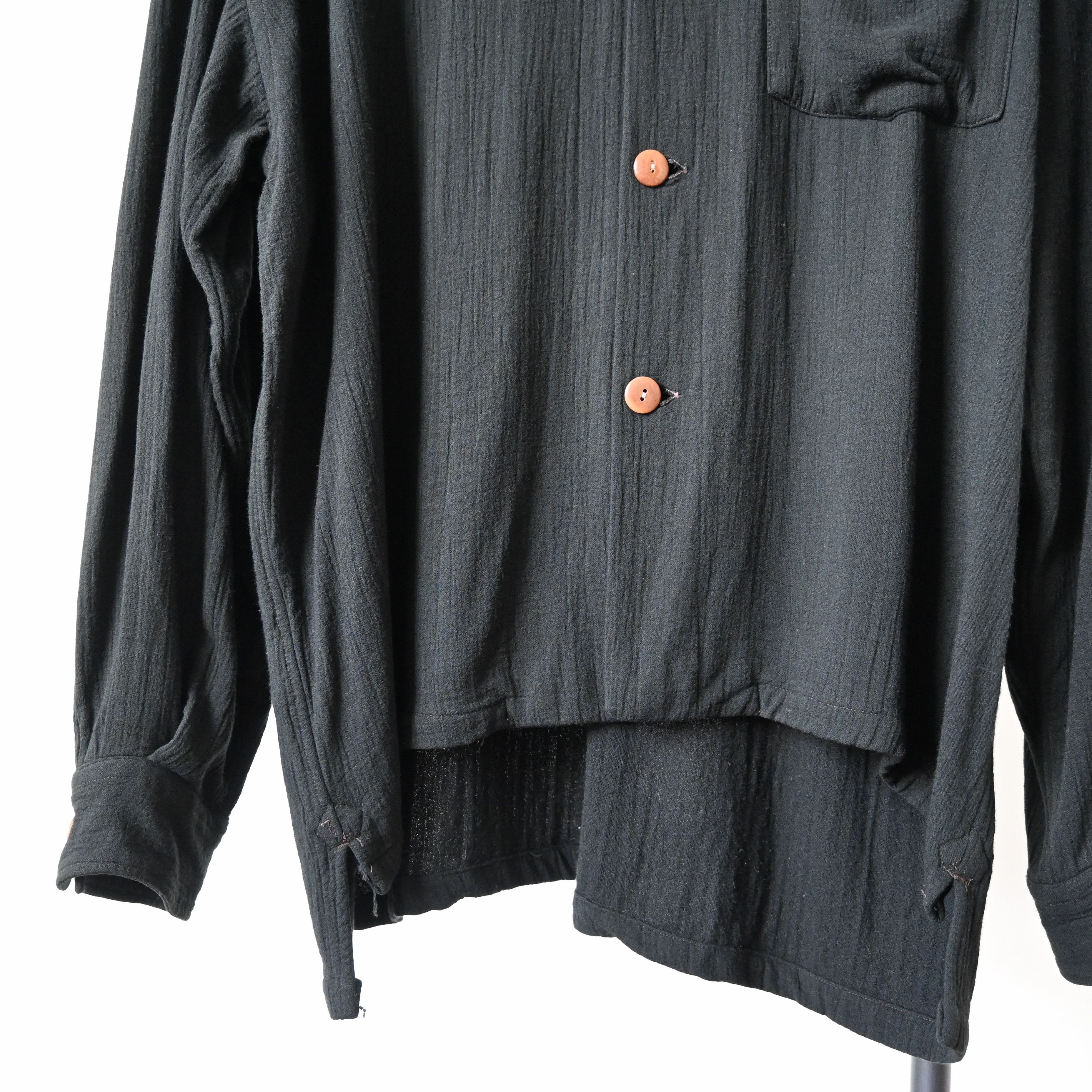Dezert VTG 1980-90s Dezert black rayon x wool drapey shirt Size US L / EU 52-54 / 3 - 8 Thumbnail