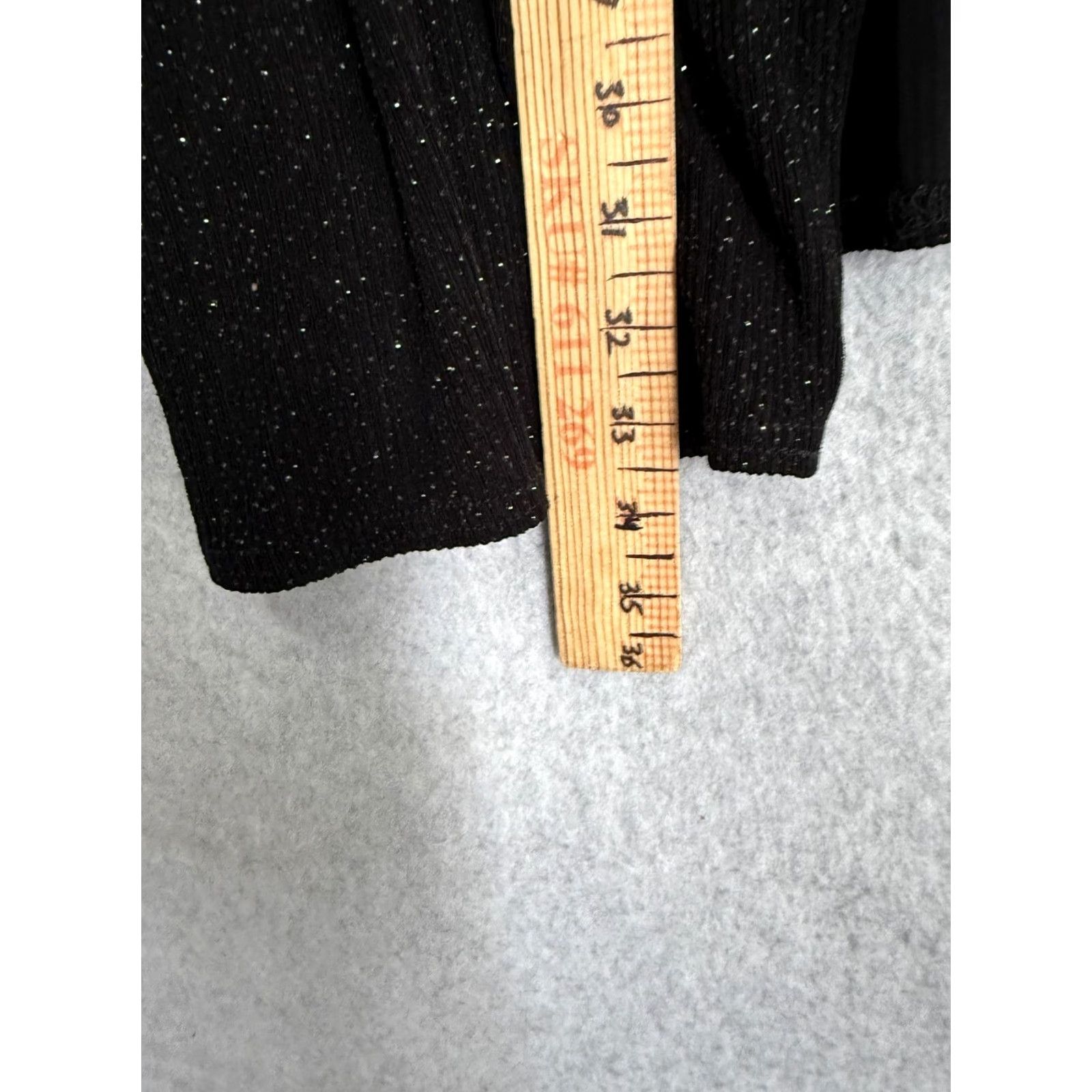 Vintage VINTAGE Cardigan Sweater Womens XL Black Glitter Open Front Knit Evening Longline Duster Size XL / US 12-14 / IT 48-50 - 2 Thumbnail