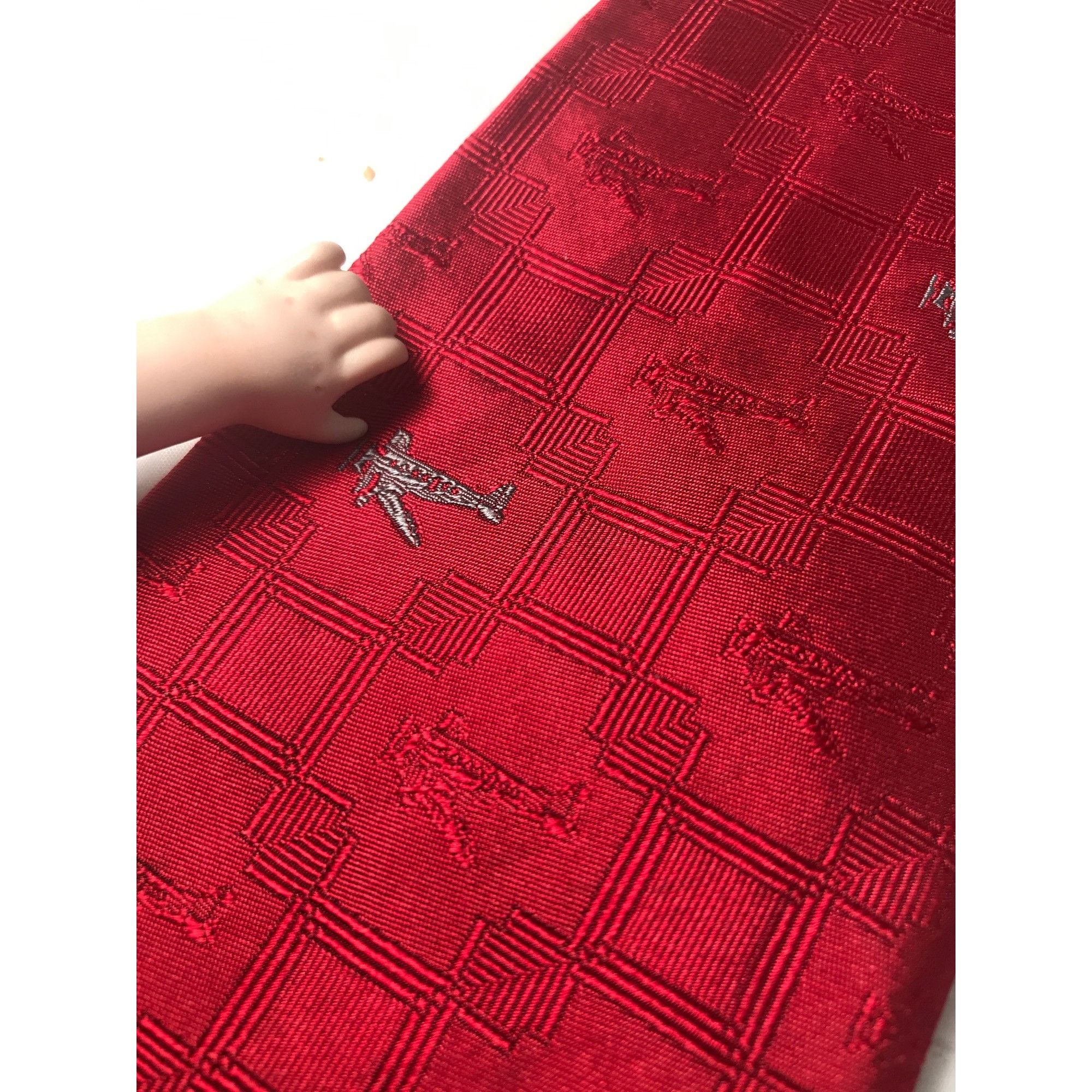 Other Düsseldorf International Reine Seide Red With Airplanes Tie Size ONE SIZE - 5 Thumbnail