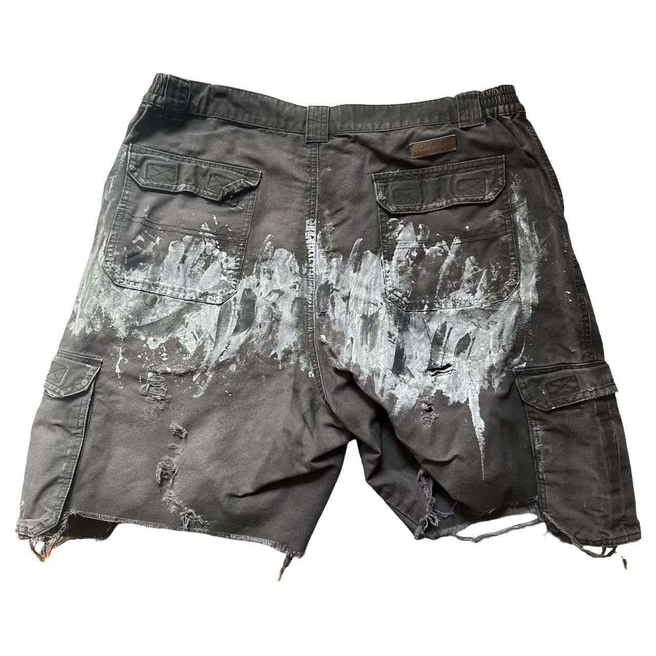 Cabelas ASTROBOI* x Cabelas Pained Faded Black Cargo Shorts - 36" Size US 36 / EU 52 - 6 Thumbnail