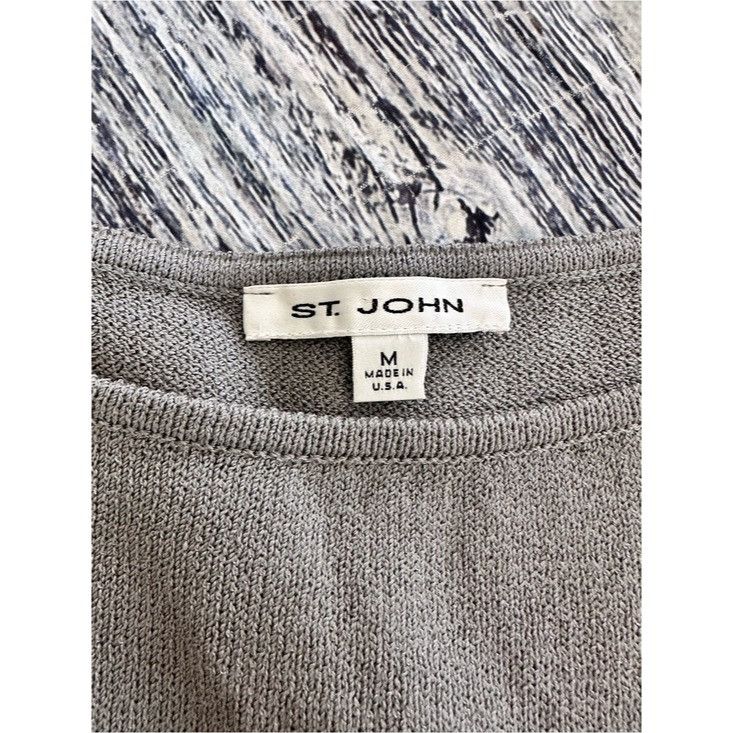 St. John St. John Classic Sleeveless Gray Knit Tank Top Size M / US 6-8 / IT 42-44 - 4 Thumbnail